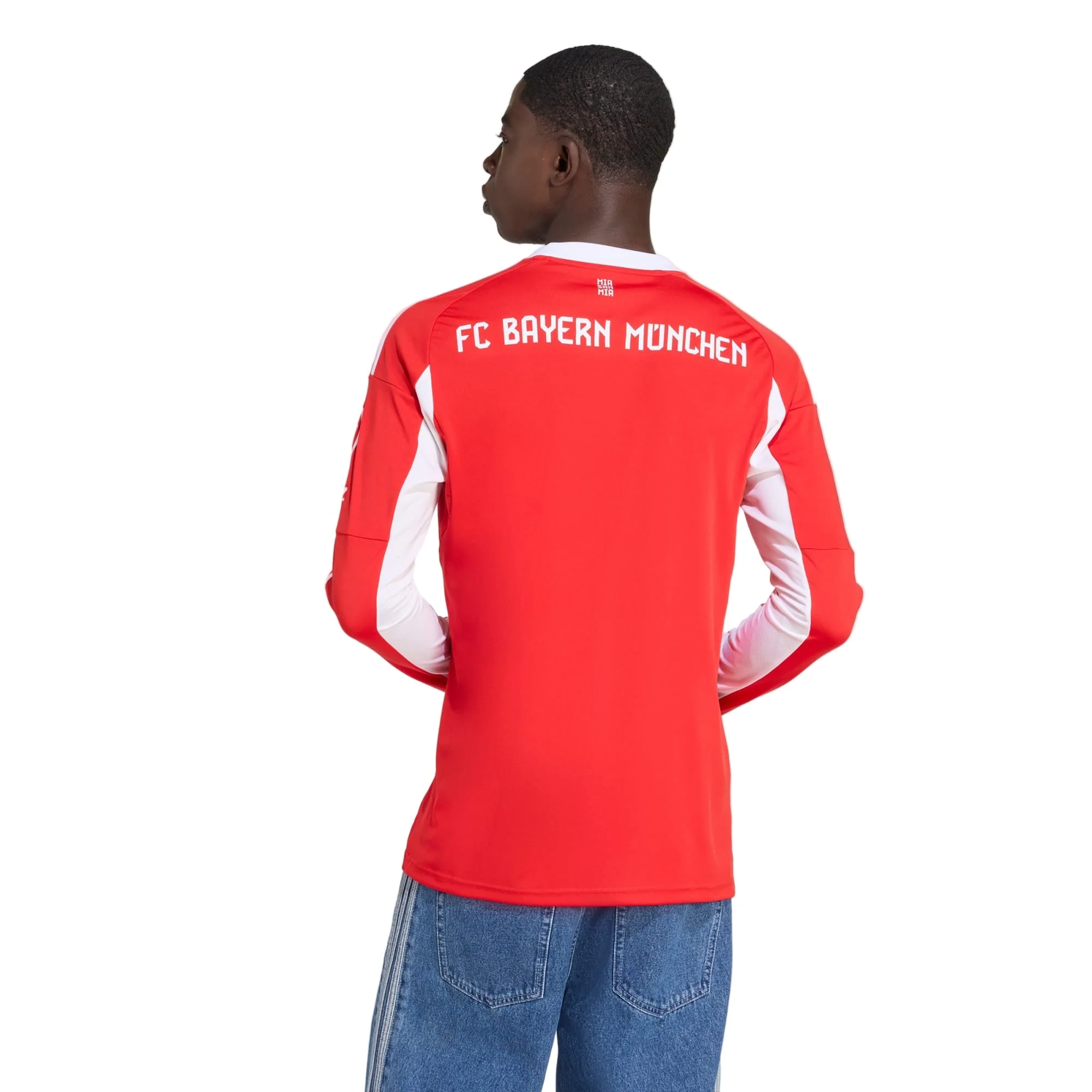 adidas Alphonso Davies Men's Bayern Munich Long Sleeve Home Jersey 25/26 w/ Bundesliga Champions Patch (Red/White) - Image 5