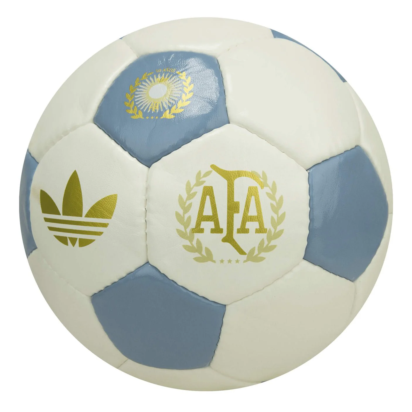 adidas Argentina Anniversary Soccer Ball (White/Ambient Sky/Gold Metallic) - Image 4