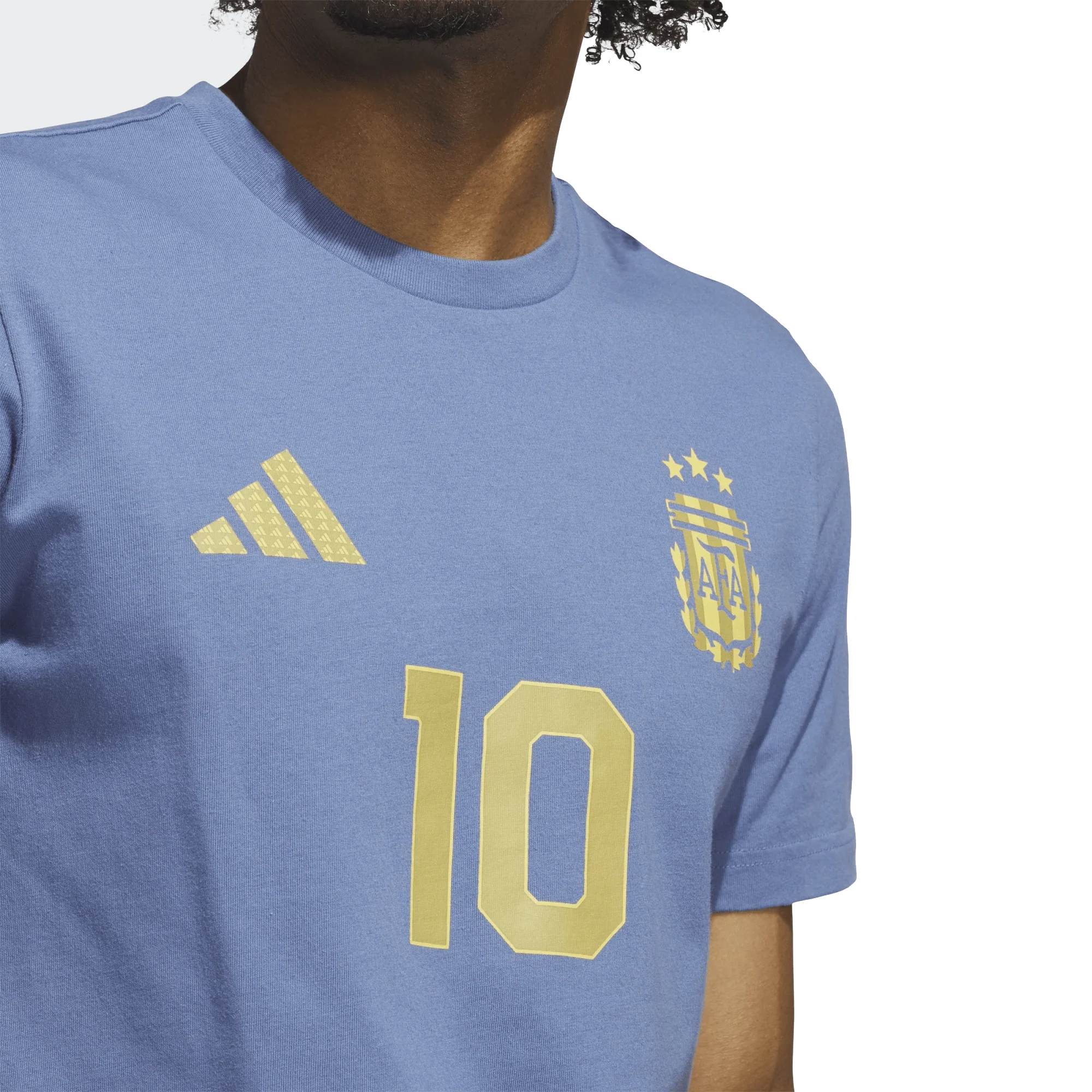 adidas Argentina Name and Number T-Shirt (Blue) - Image 3