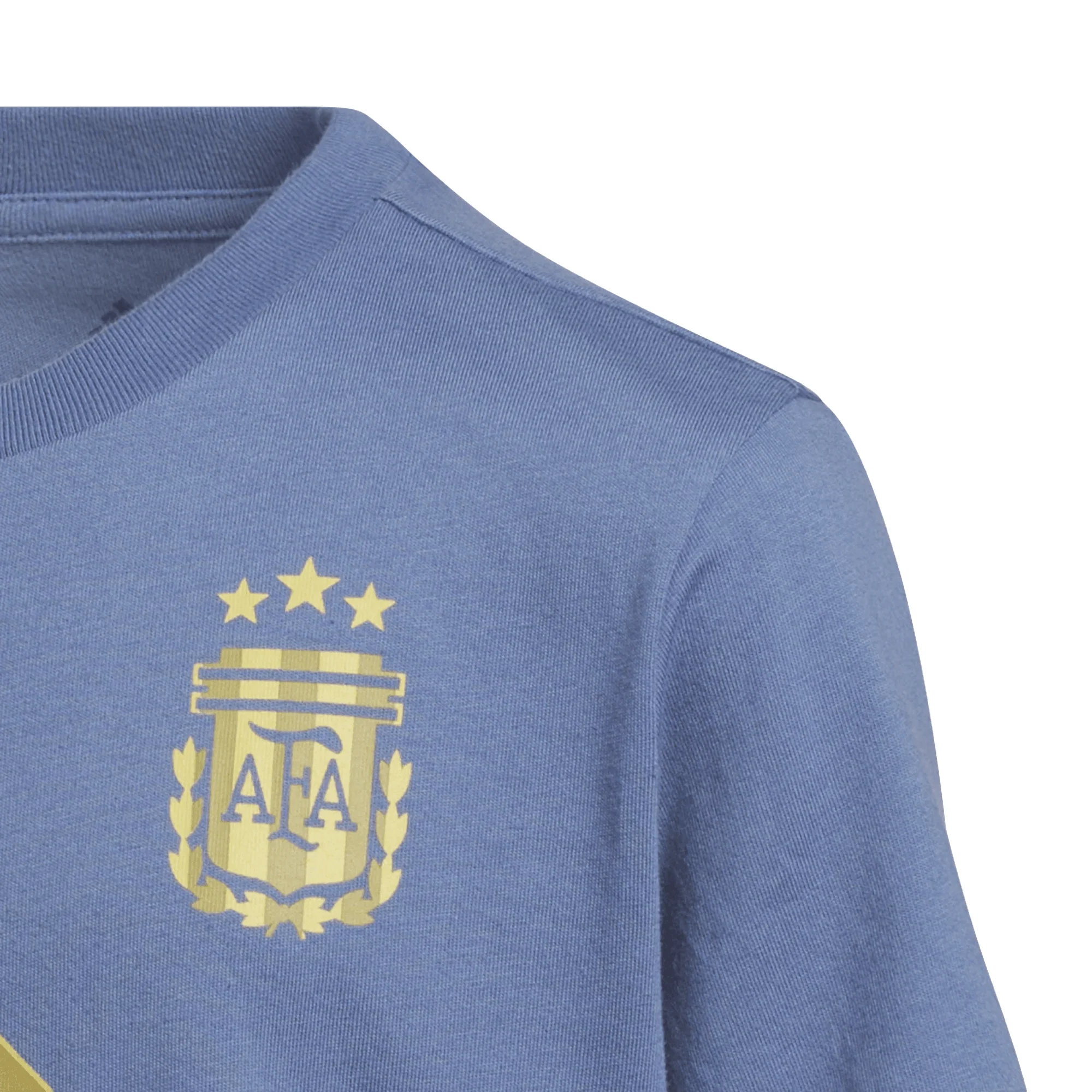 adidas Youth Argentina Name and Number T-Shirt (Blue/Gold) - Image 3