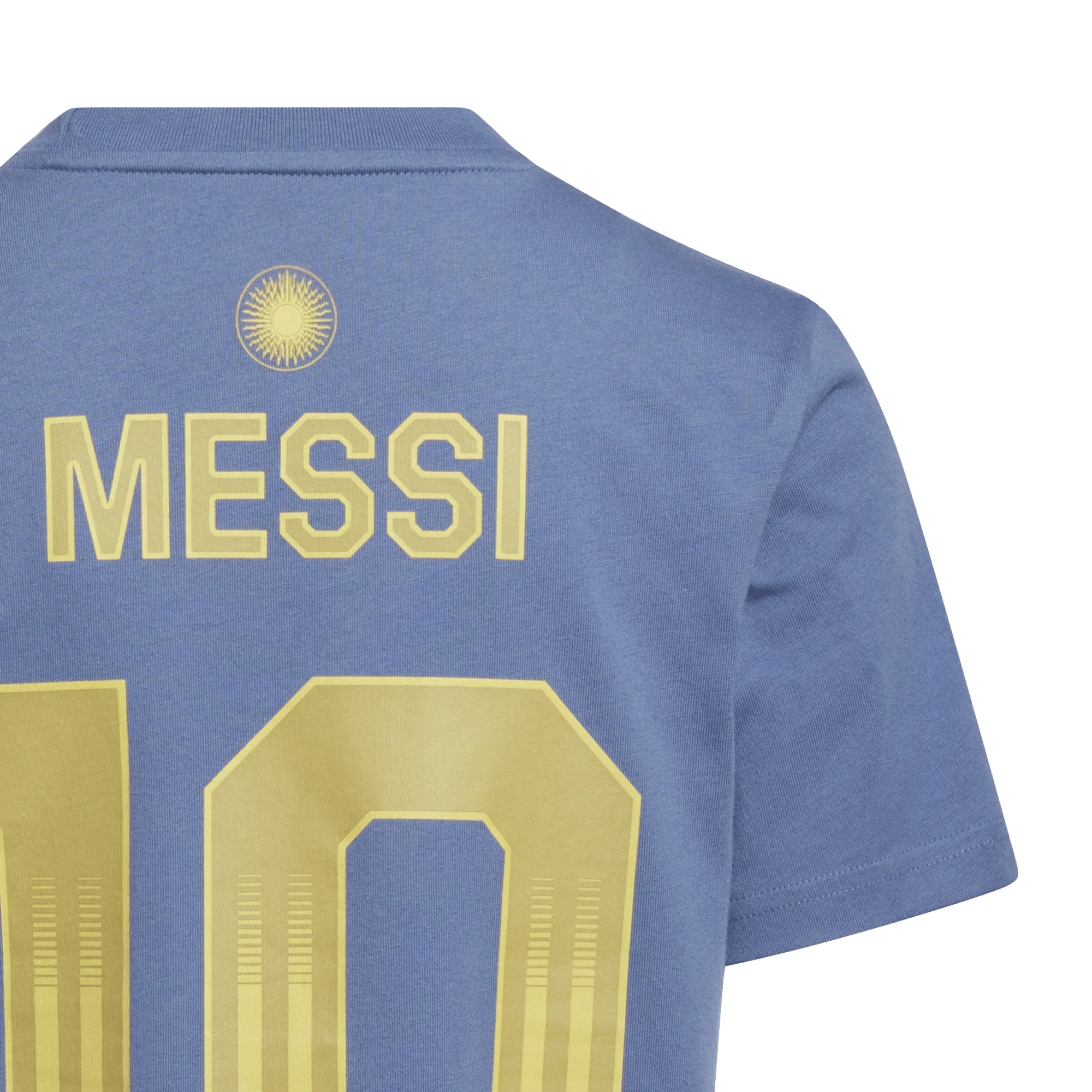 adidas Youth Argentina Name and Number T-Shirt (Blue/Gold) - Image 5