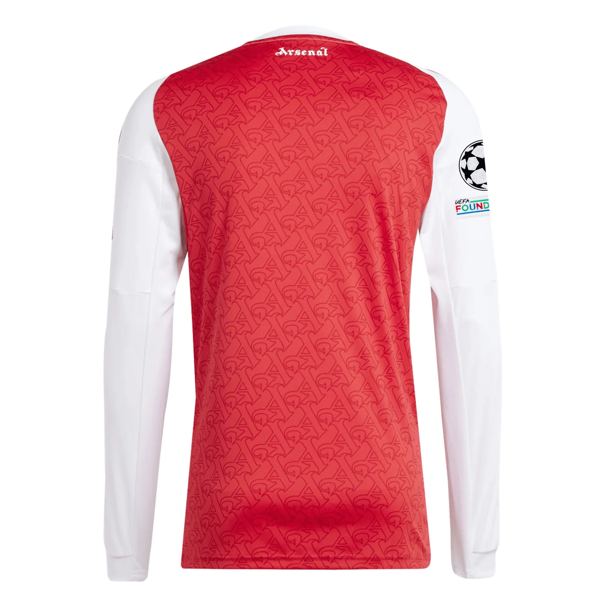 adidas Arsenal Long Sleeve Home Jersey w/ Champions League Patches 25/26 (Better Scarlet/White) - Image 2
