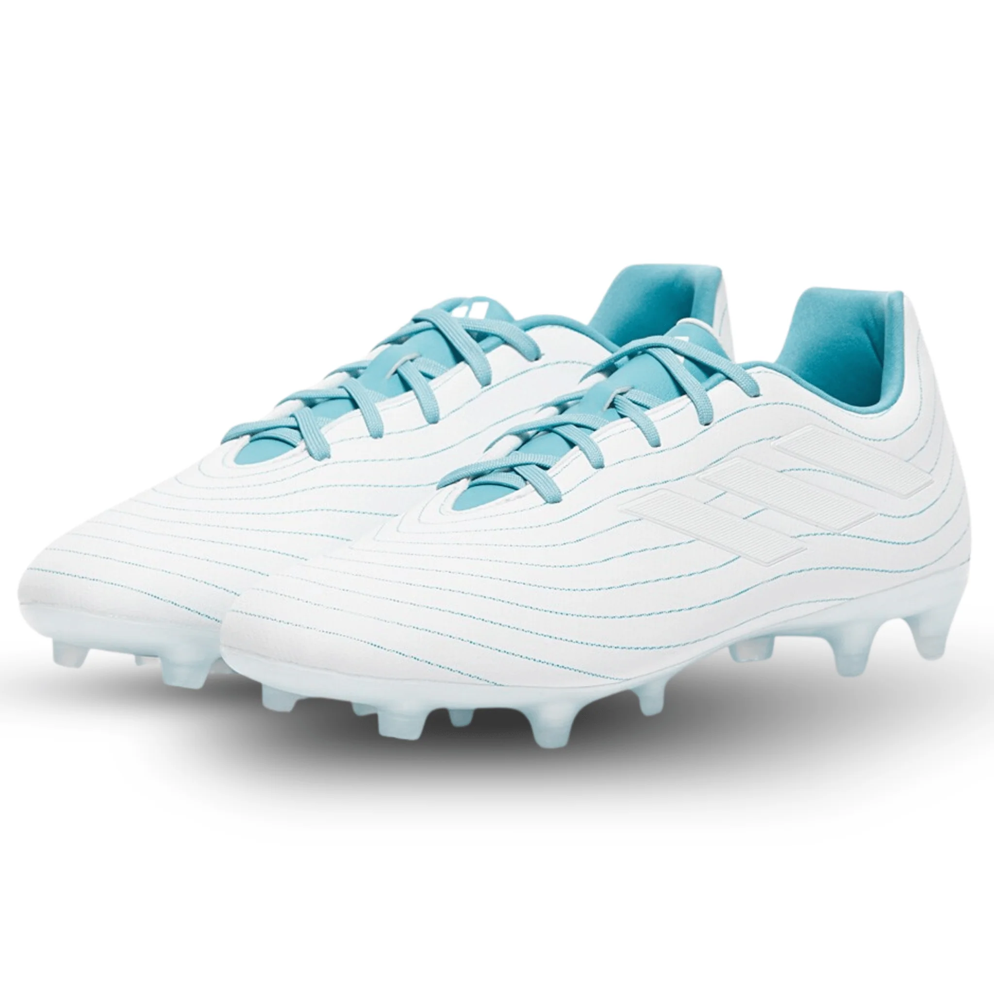 adidas Copa Pure.3 Firm Ground Soccer Cleats (White/Grey Two/Preloved Blue) - Image 3
