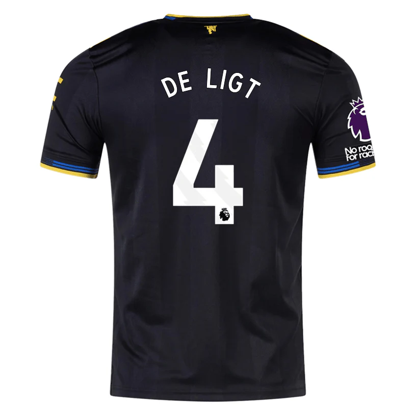 adidas Deligt Men's Manchester United Authentic Third Jersey 25/26 w/ NRFR + EPL Patches (Black)