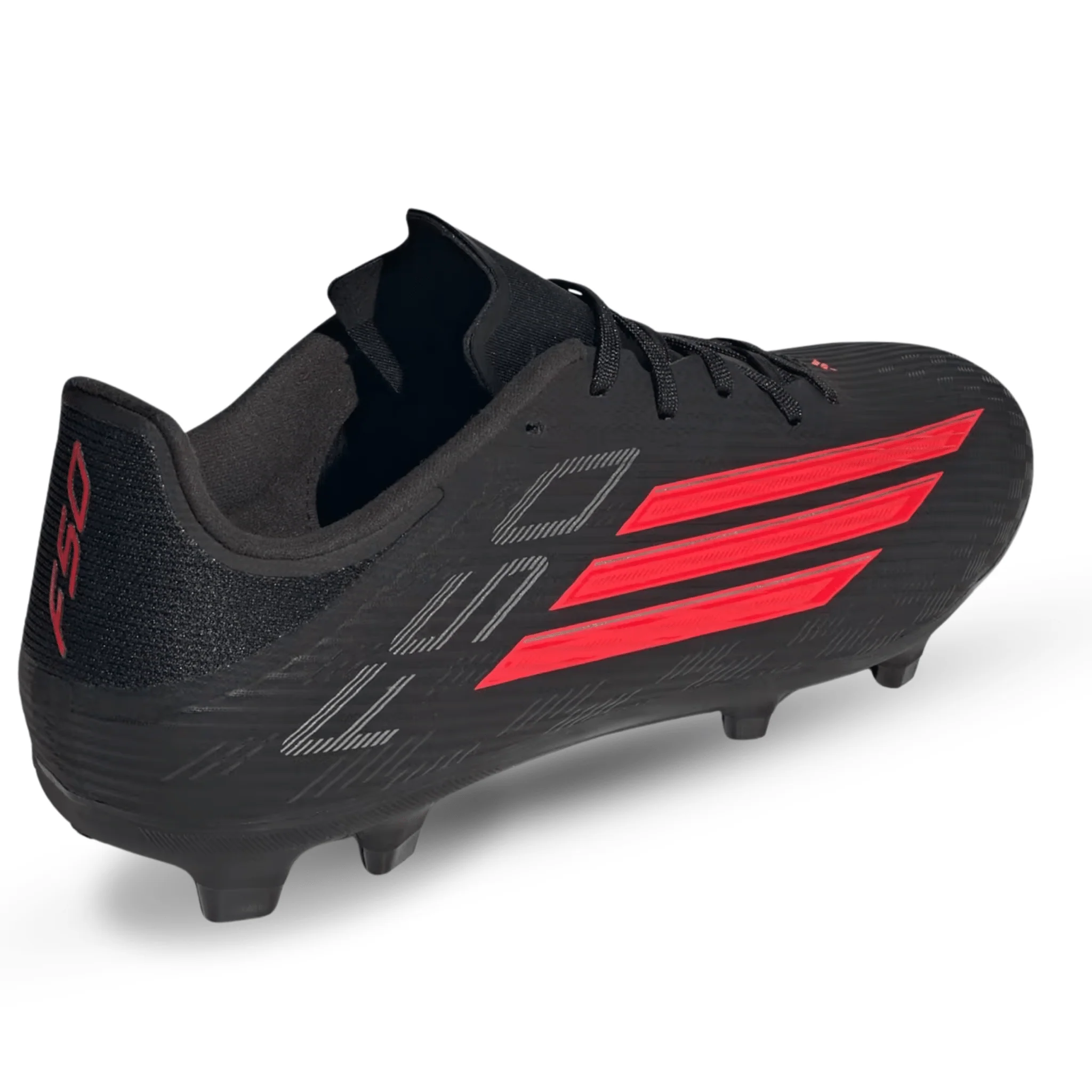 adidas F50 League FG/MG Soccer Cleats (Black/Lucid Red) - Image 4