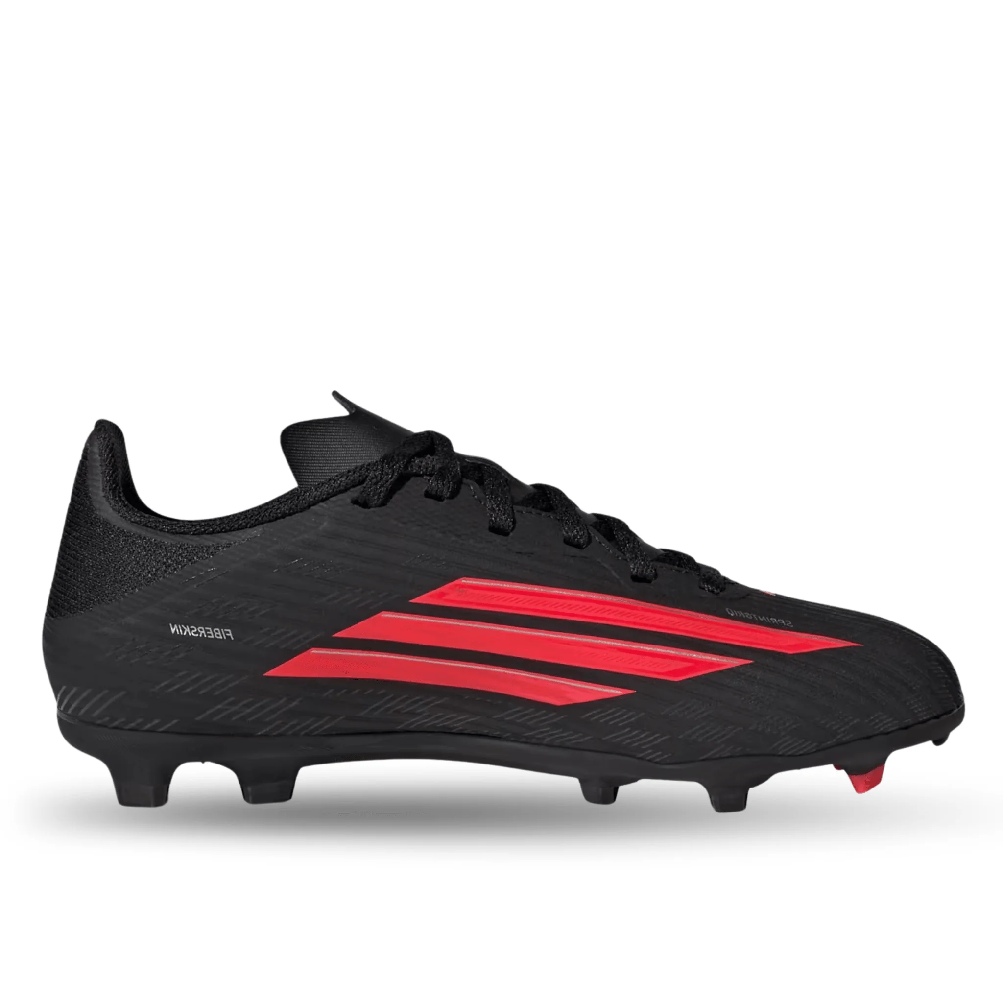 adidas Jr. F50 League FG/MG Soccer Cleats (Black/Lucid Red) - Image 2