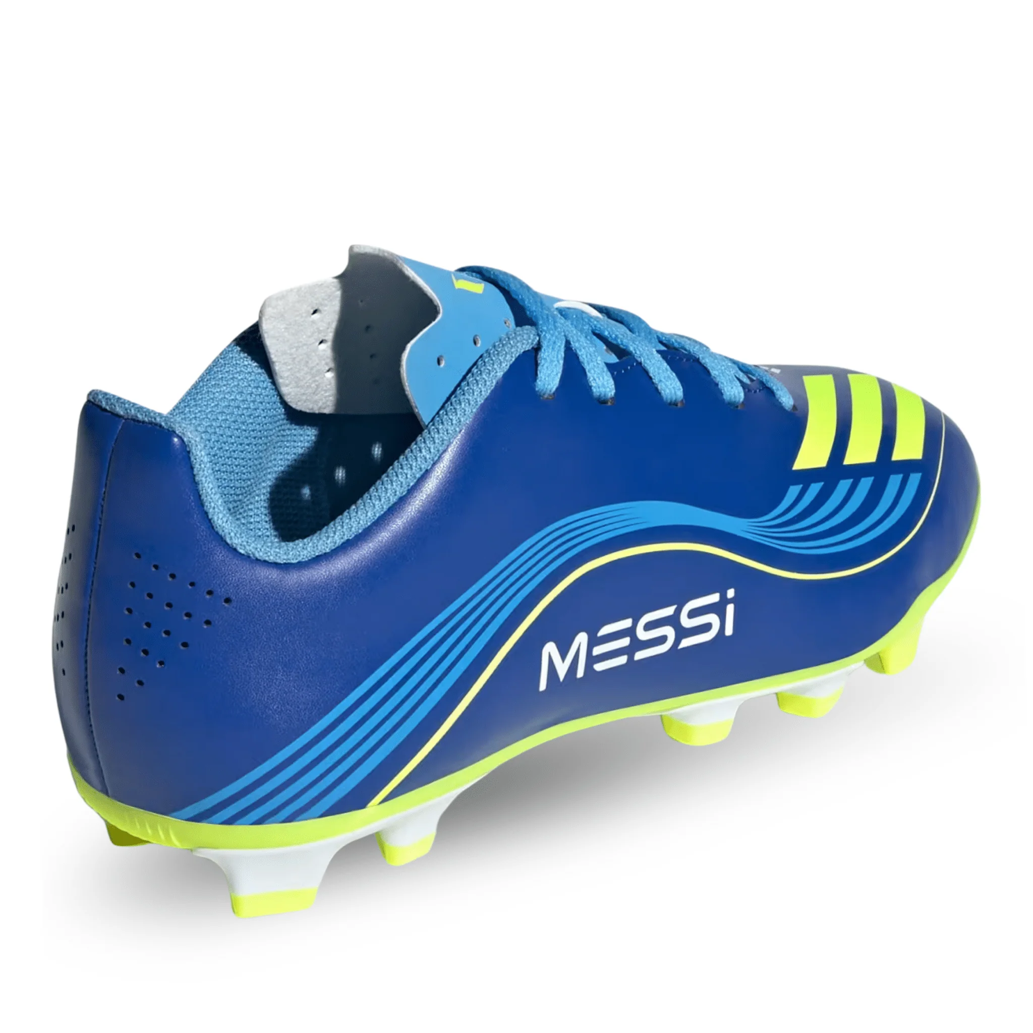 adidas Messi F50 Club Firm Ground/Multi Ground Junior Soccer Cleats (Royal Blue/Solar Yellow) - Image 4
