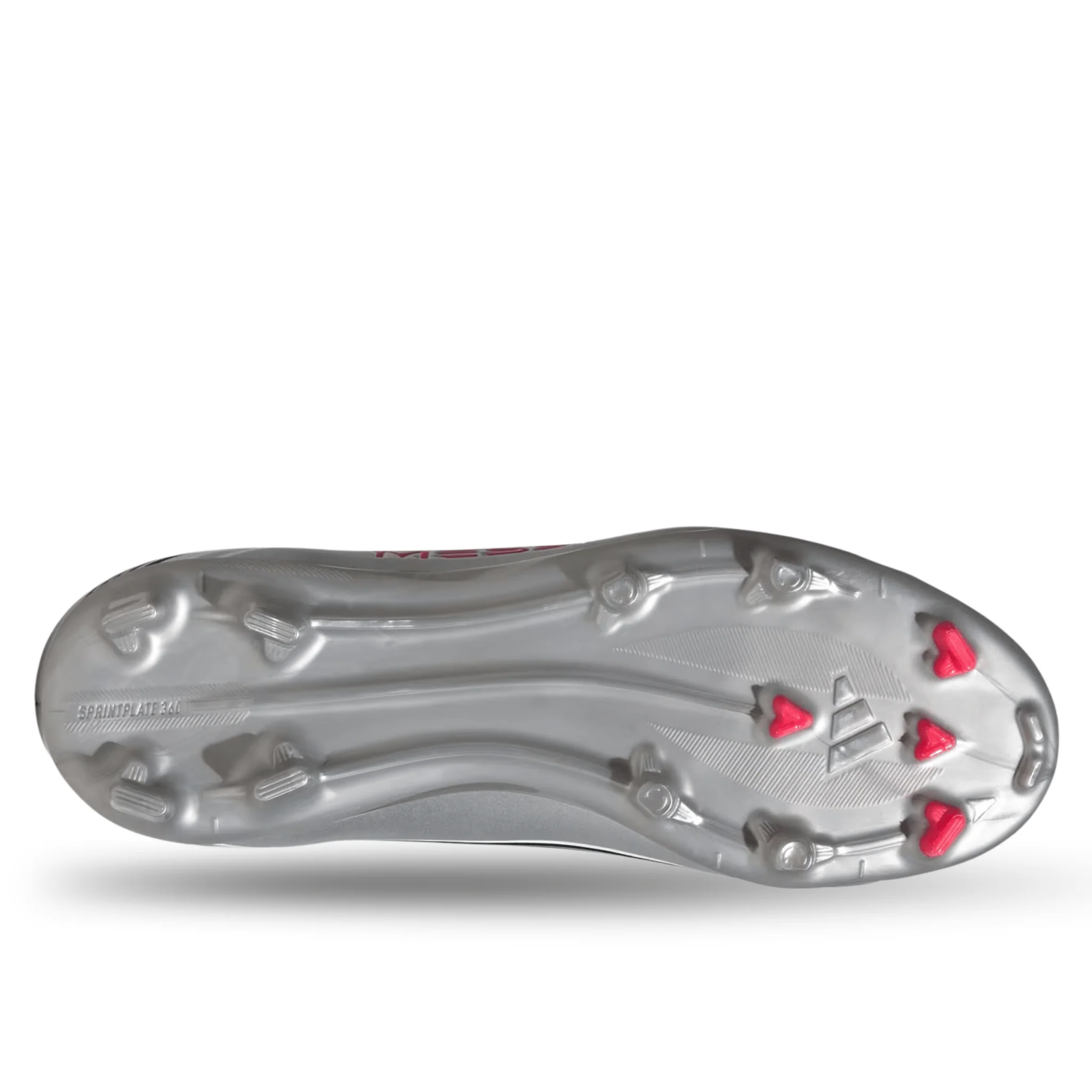 adidas Jr. F50 Messi League FG/MG Soccer Cleats (White/Lucid Red/Silver Metallic) - Image 5