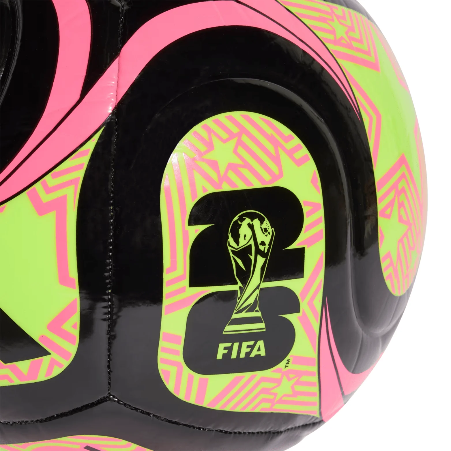 adidas FIFA World Cup 26 Trionda Club Soccer Ball (Black/Lucid Lemon/Lucid Pink) - Image 4