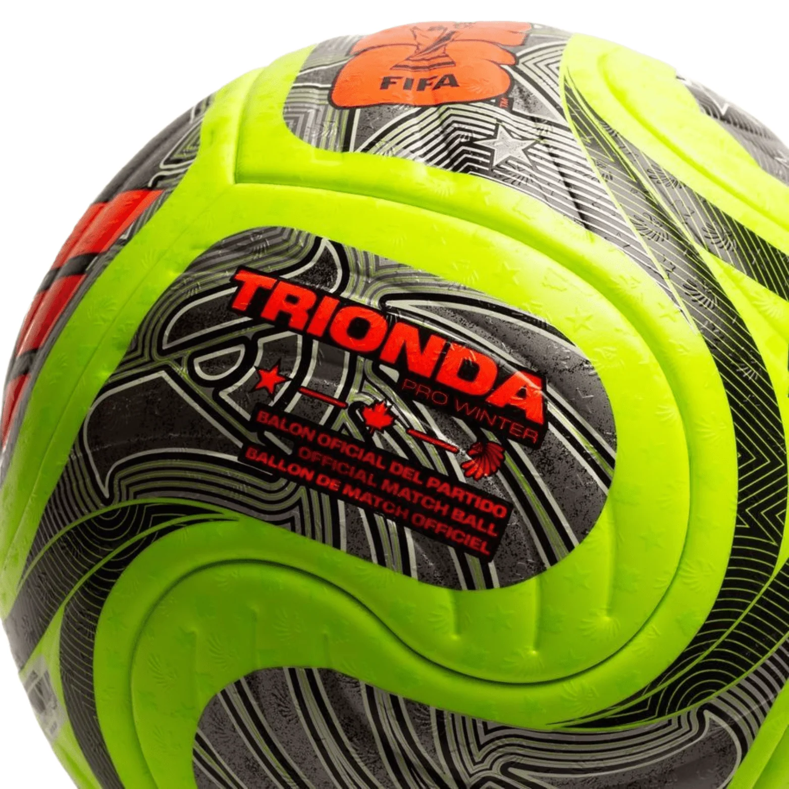 adidas FIFA World Cup 26 Trionda Pro OMB Winter Soccer Ball (Lucid Lemon/Black/Metallic Silver) - Image 5