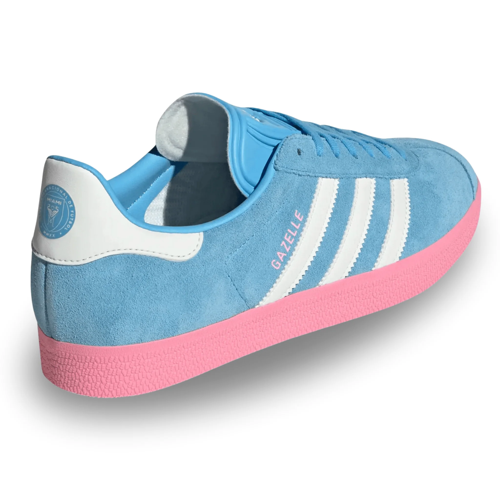 adidas Inter Miami Gazelle Indoor Soccer Shoes (Sky Blue/Pink) - Image 4