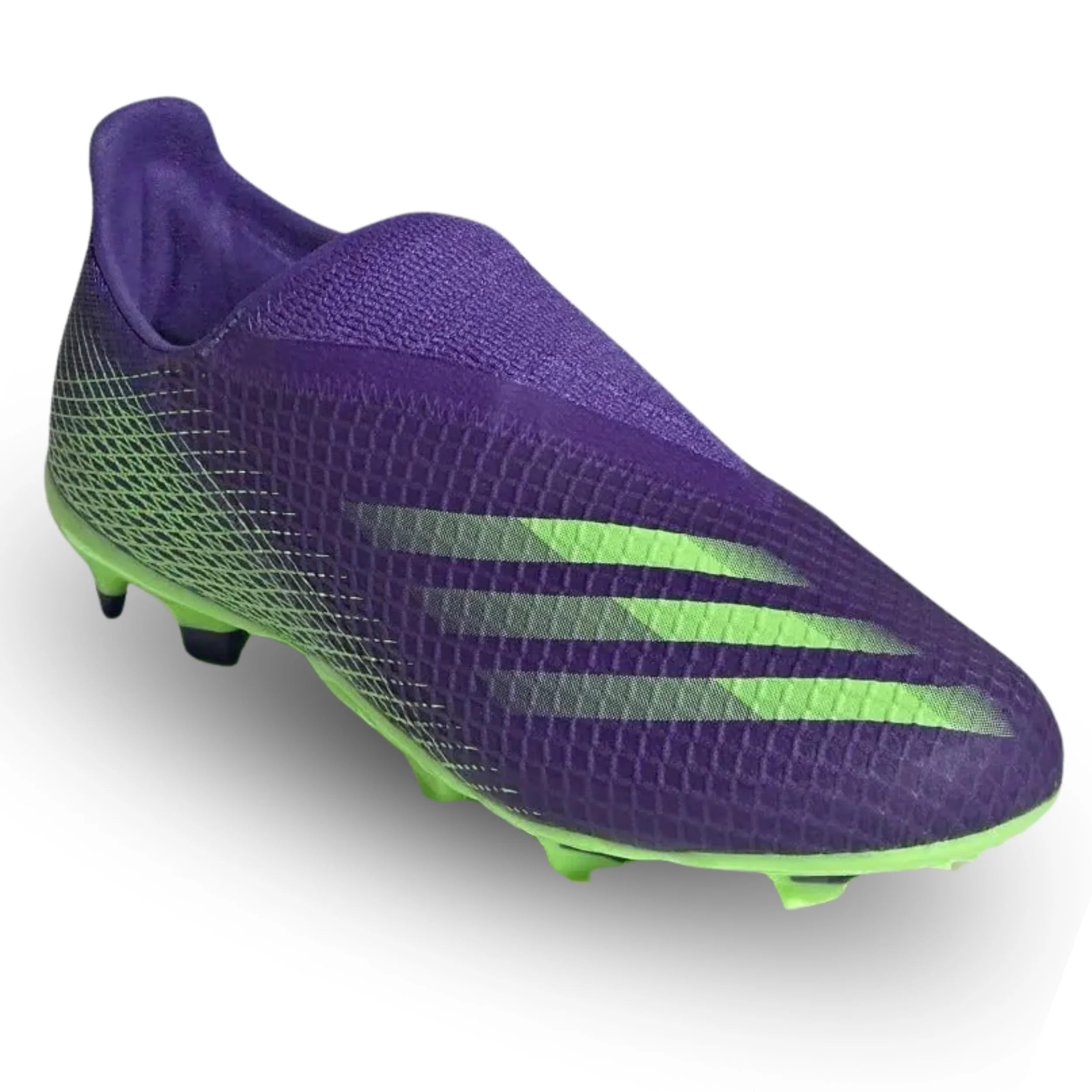 adidas Jr. X Ghosted .3 LL FG Soccer Cleats (Energy Ink/Signal Green) - Image 3