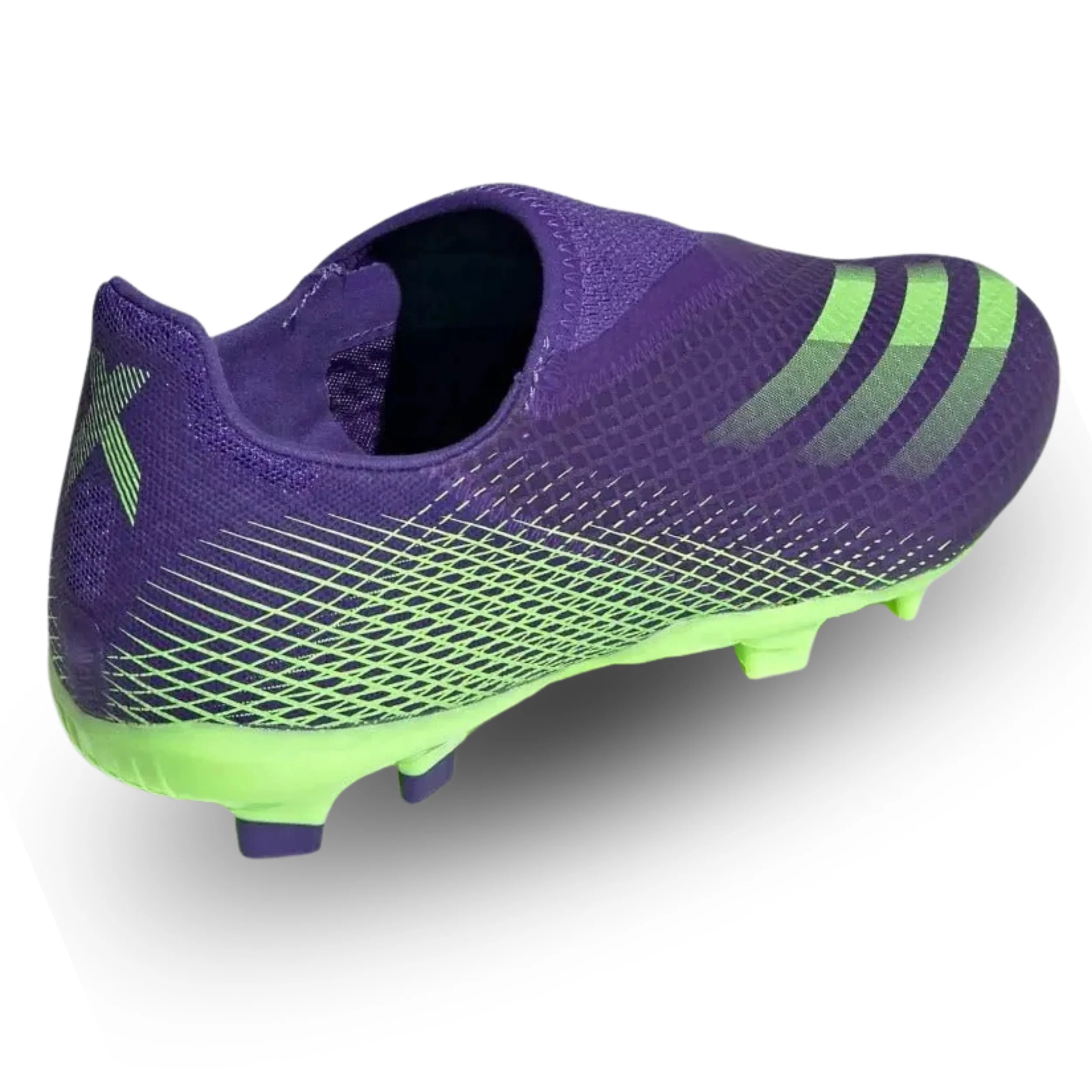 adidas Jr. X Ghosted .3 LL FG Soccer Cleats (Energy Ink/Signal Green) - Image 4
