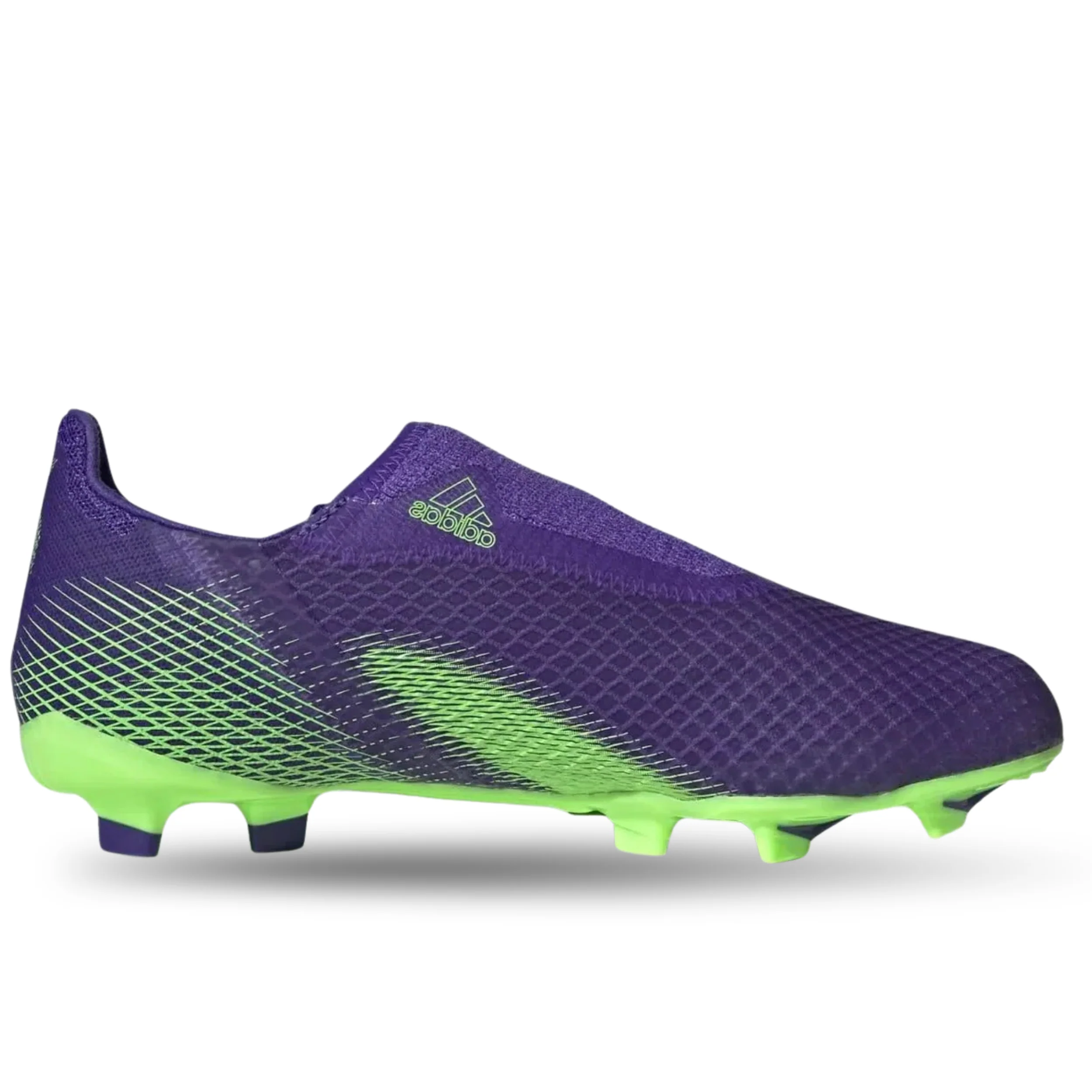 adidas Jr. X Ghosted .3 LL FG Soccer Cleats (Energy Ink/Signal Green) - Image 5