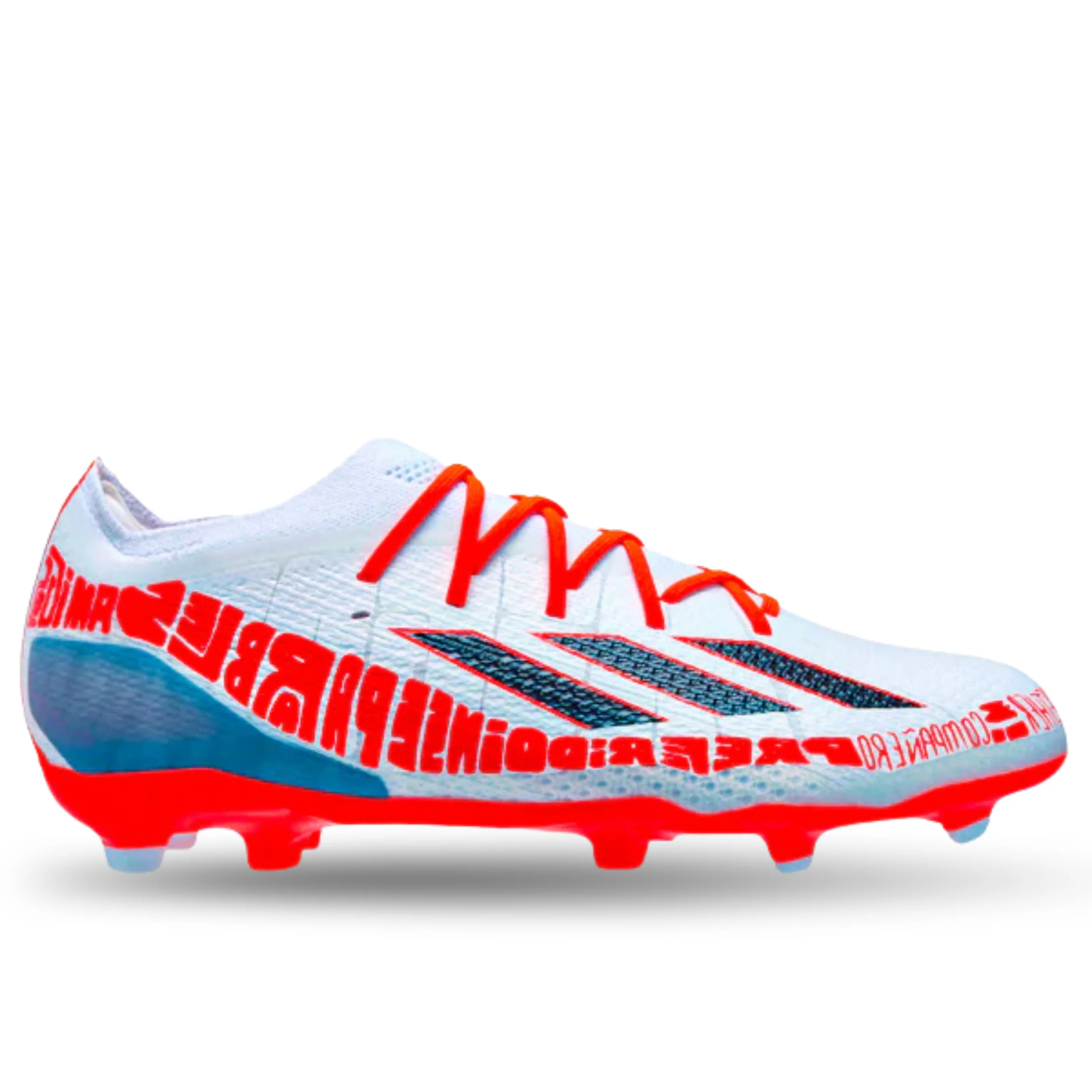 adidas Jr. X Speedportal Messi.1 Firm Ground Soccer Cleats (White/Solar Red) - Image 4