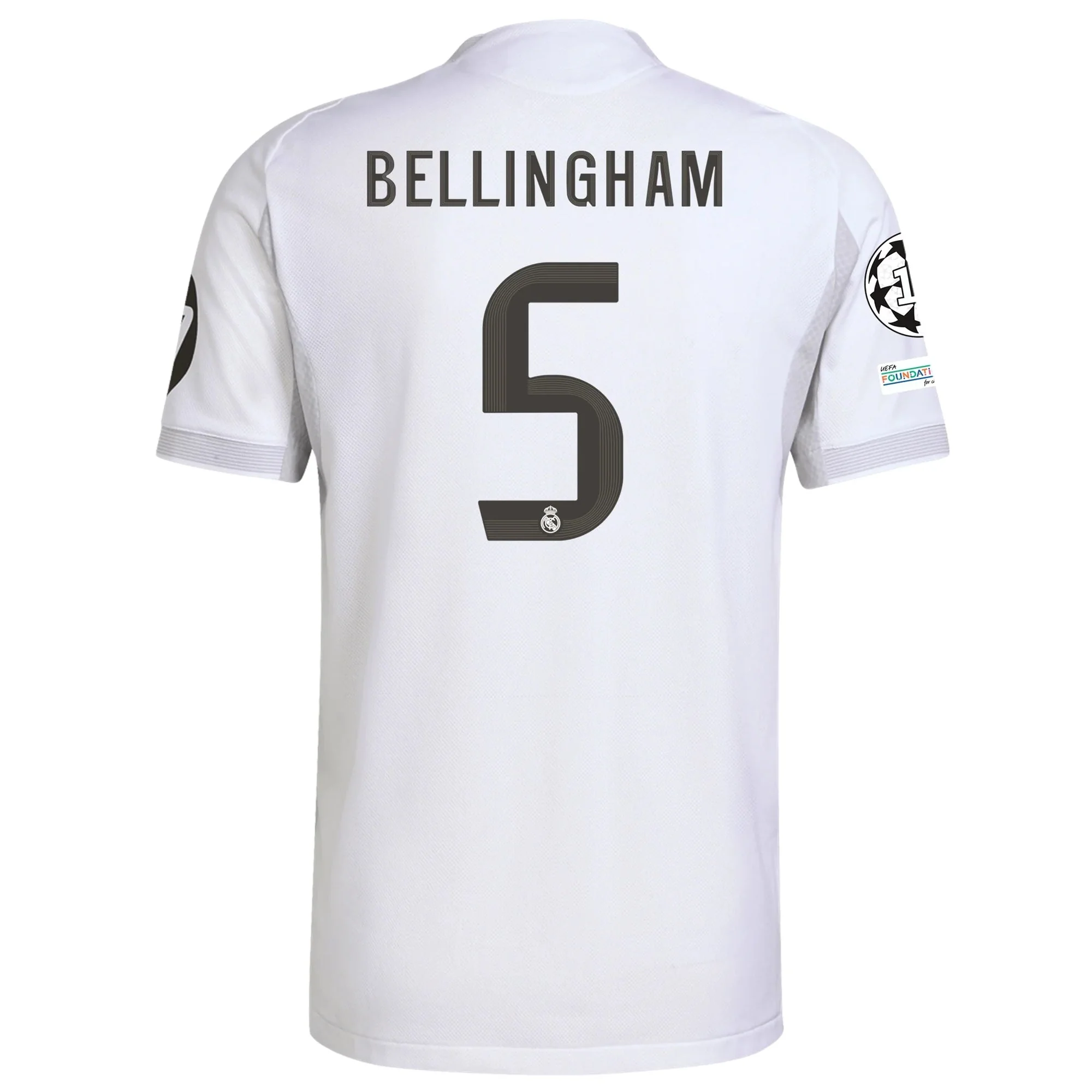 adidas Jude Bellingham Real Madrid Authentic Home Jersey 25/26 w/ Champions League Patches (White)