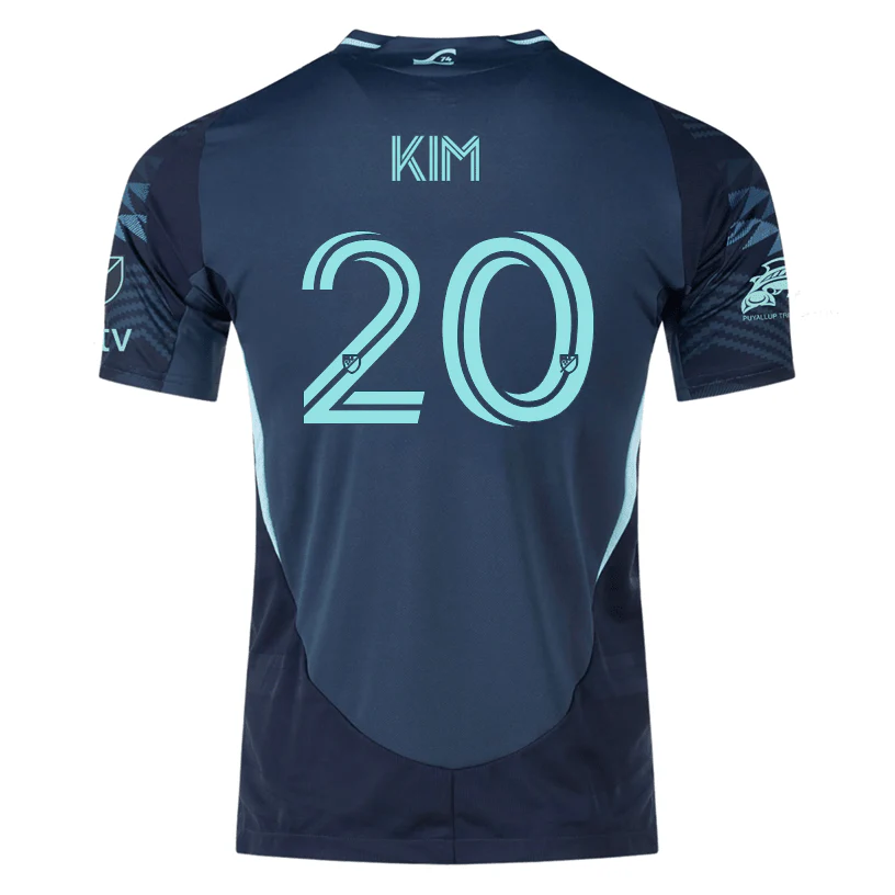 adidas K. Kim Andrade Sounders Authentic Away Jersey 25/26 w/ MLS Patches & Sponsor (Aura Ink)