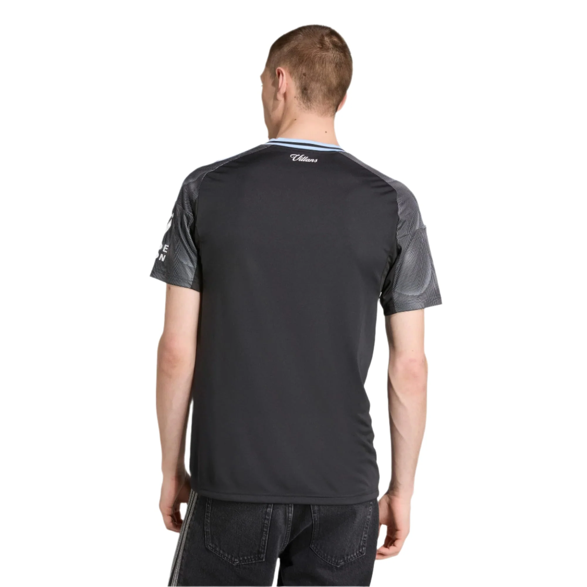 adidas A. Garcia Men's Aston Villa 25/26 Away Jersey w/ EPL + NRFR Patches (Black/Global Blue) - Image 5
