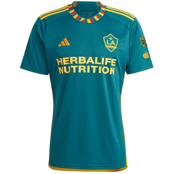 adidas LA Galaxy Alvarez Away Jersey w/ MLS + Apple TV Patches 23/24 (Green/Yellow) - Image 2