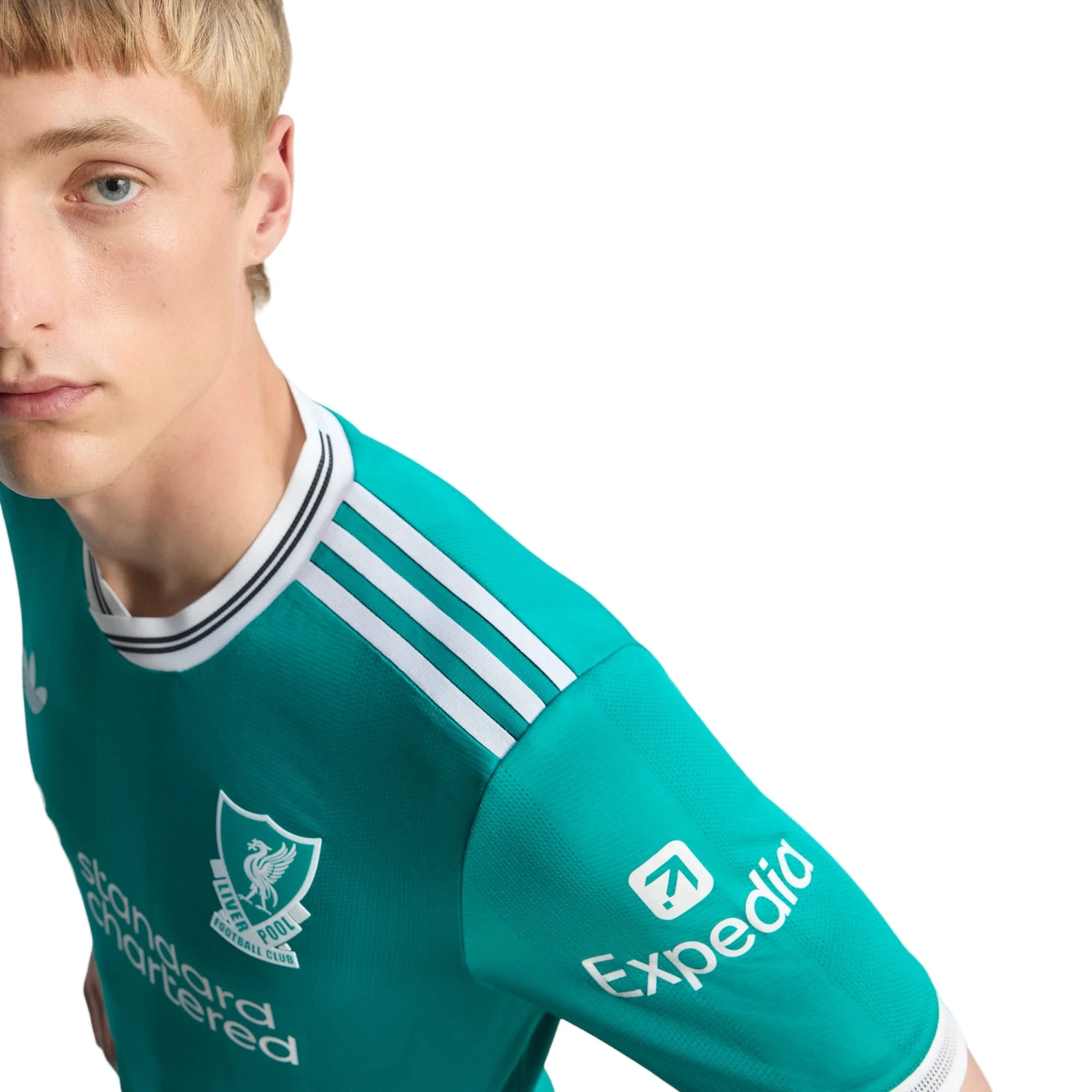 adidas Liverpool FC Authentic Alexander Isak Third Jersey w/ EPL + No Room For Racism Patches 25/26 (Sea Green) - Image 5
