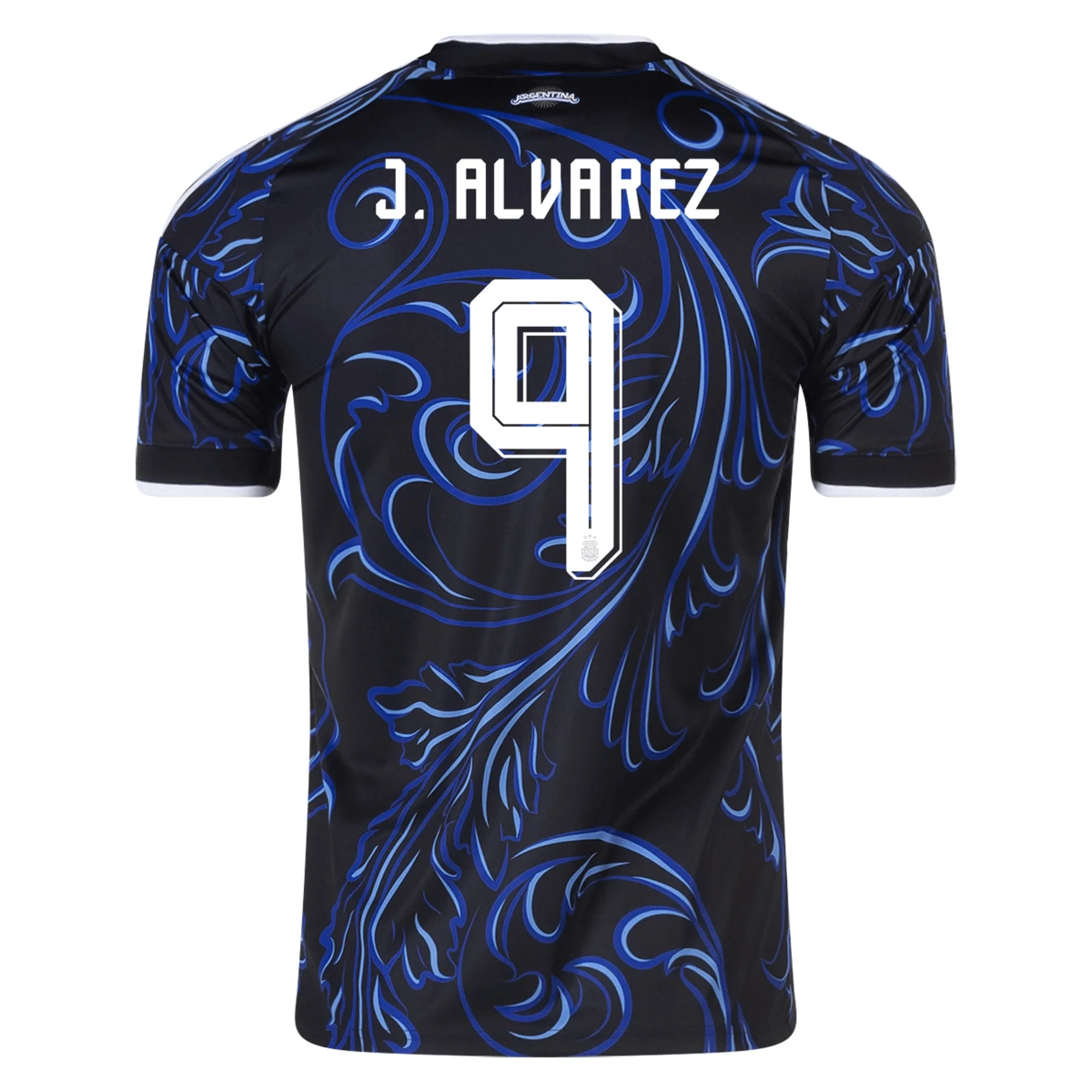 adidas Men's Argentina Julian Alvarez Away Stadium Jersey 2026 (Black/Blue)