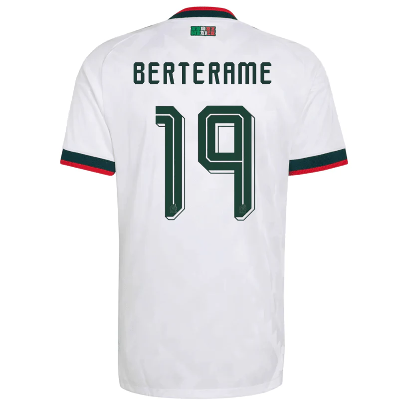 adidas Men's Mexico Berterame Authentic Match Away Jersey 2026 (White)