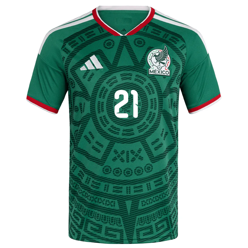 adidas Men's C. Huerta Mexico Authentic Home 2026 World Cup Jersey (Bold Green) - Image 2
