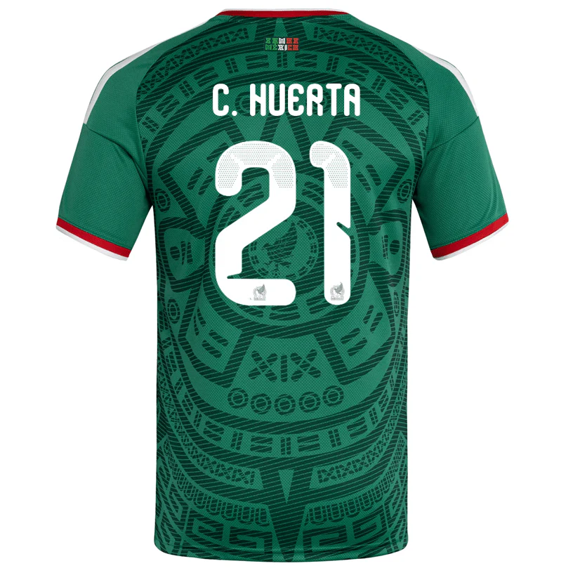 adidas Men's C. Huerta Mexico Home 2026 World Cup Jersey (Bold Green)