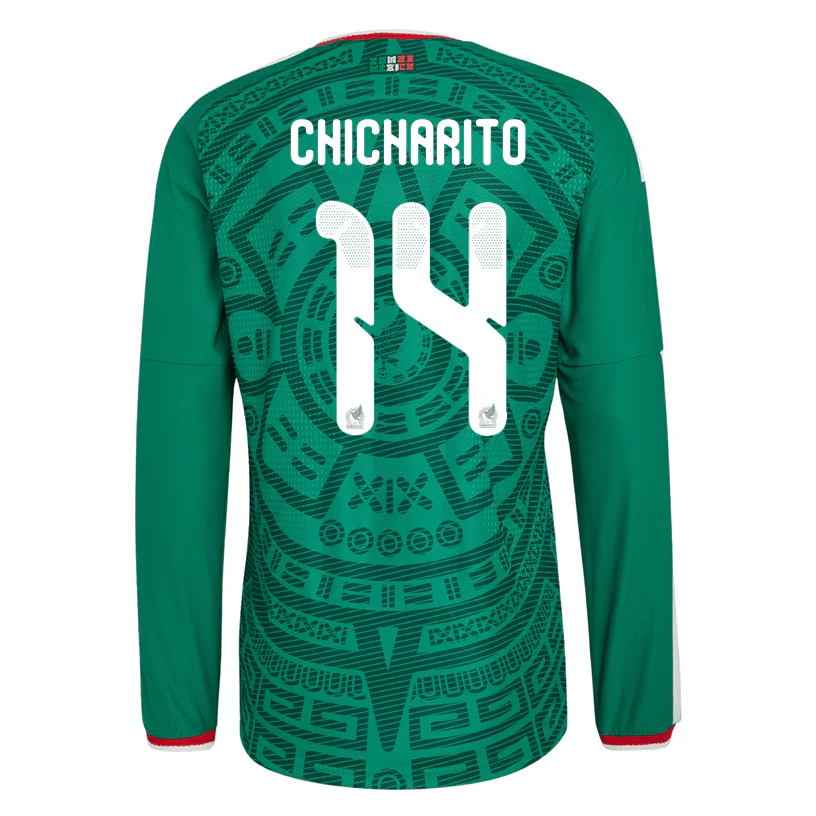 adidas Men's Chicharito Mexico Long-Sleeve Authentic Home Jersey 2026 (Bold Green)