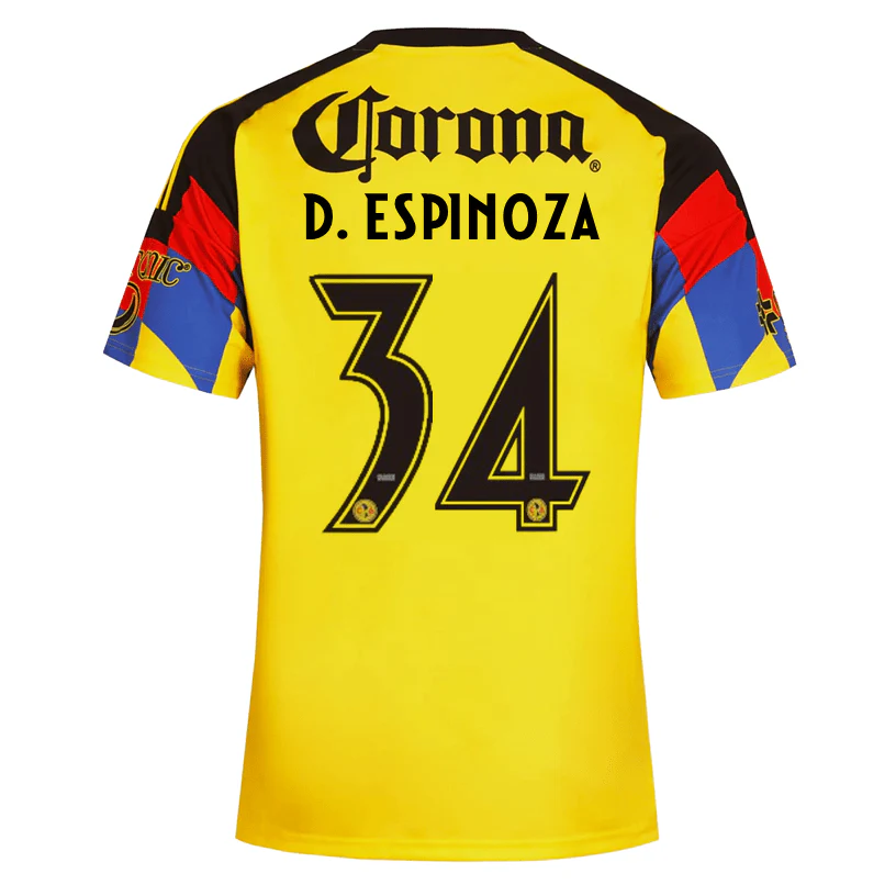 adidas Men's D. Espinoza Club America Home Jersey 25/26 (Yellow)