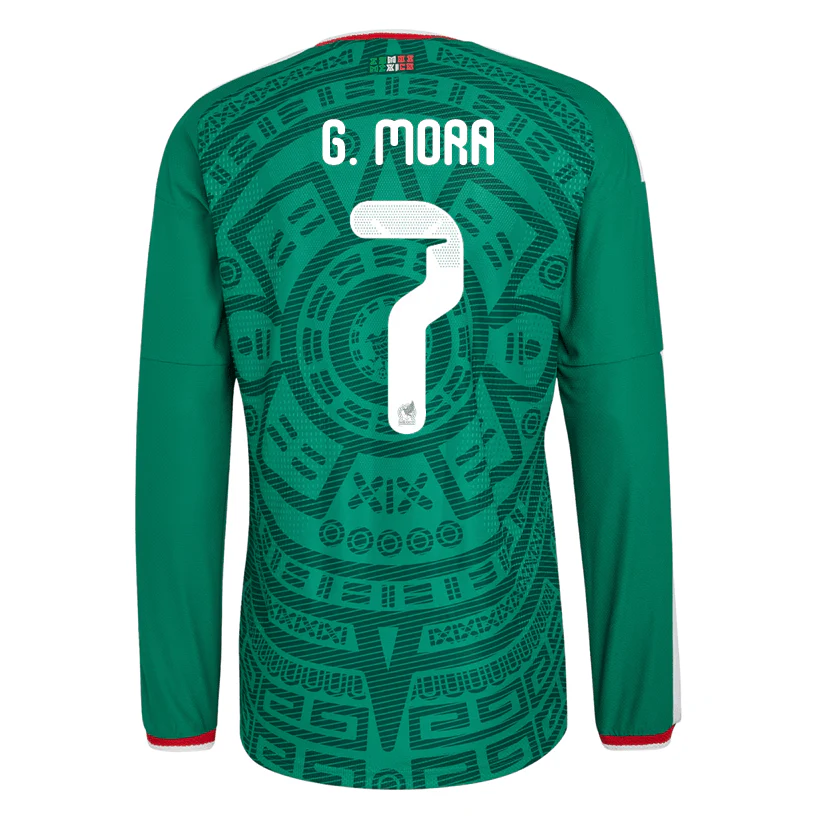 adidas Men's G. Mora Mexico Long-Sleeve Authentic Home Jersey 2026 (Bold Green)