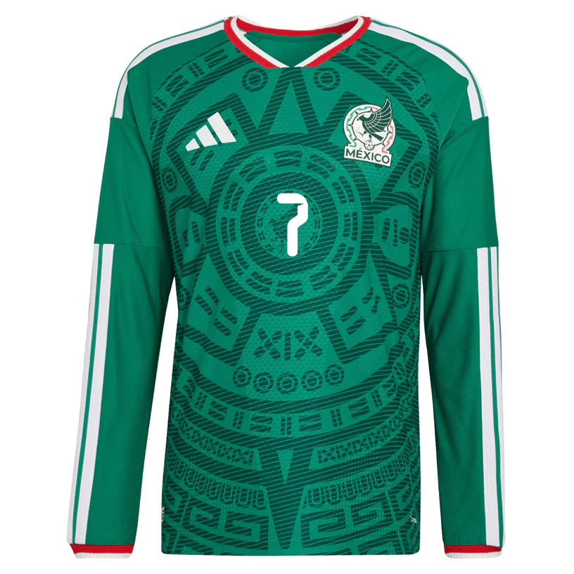 adidas Men's G. Mora Mexico Long-Sleeve Authentic Home Jersey 2026 (Bold Green) - Image 2