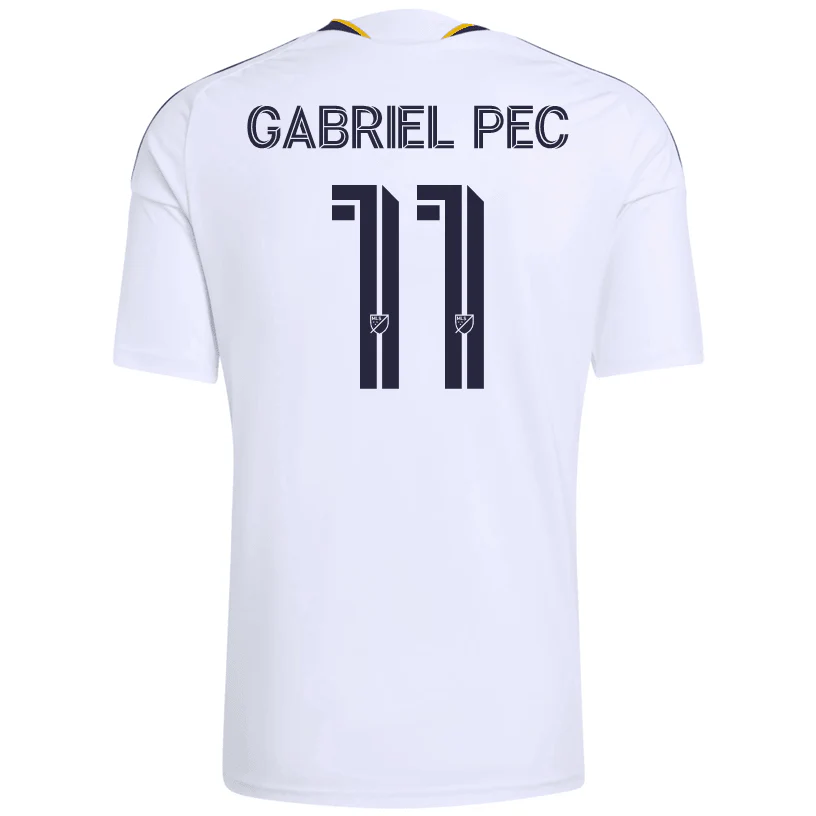 adidas Men's Gabriel Pec LA Galaxy Home Stadium Jersey 26/27 (White)