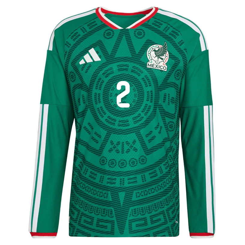 adidas Men's I. Reyes Mexico Long-Sleeve Authentic Home Jersey 2026 (Bold Green) - Image 2