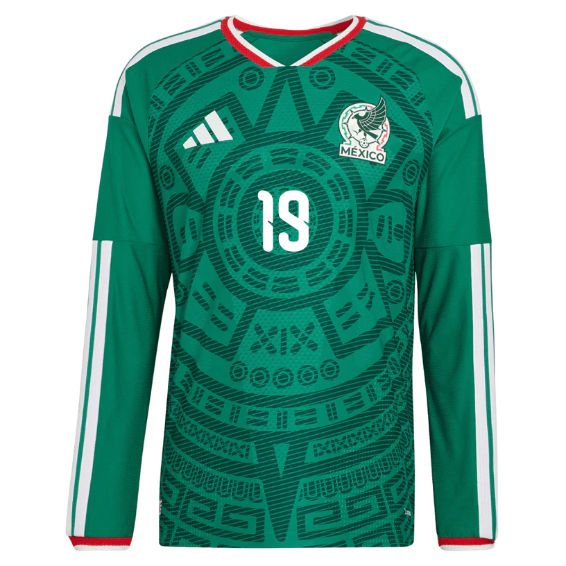 adidas Men's J. Sanchez Mexico Long-Sleeve Authentic Home Jersey 2026 (Bold Green) - Image 2