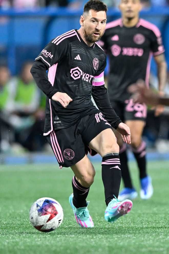 adidas Men's Lionel Messi Inter Miami Away Jersey 23/24 w/ MLS Apple + Sponsors Patches (Black/True Pink) - Image 3