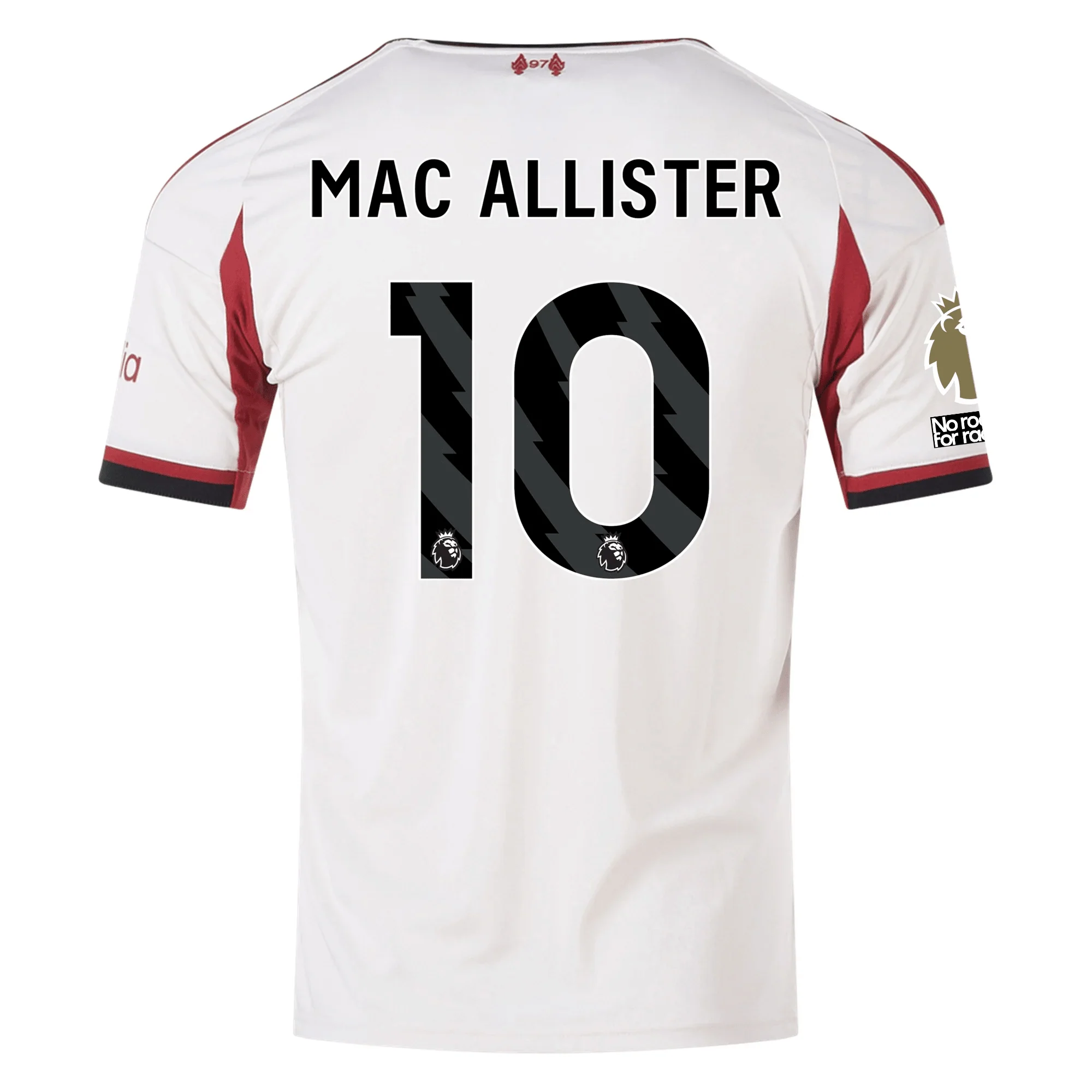 adidas Men's Liverpool Alexis Mac Allister Away Jersey w/ EPL Champions Patch 25/26 (Wonder White)
