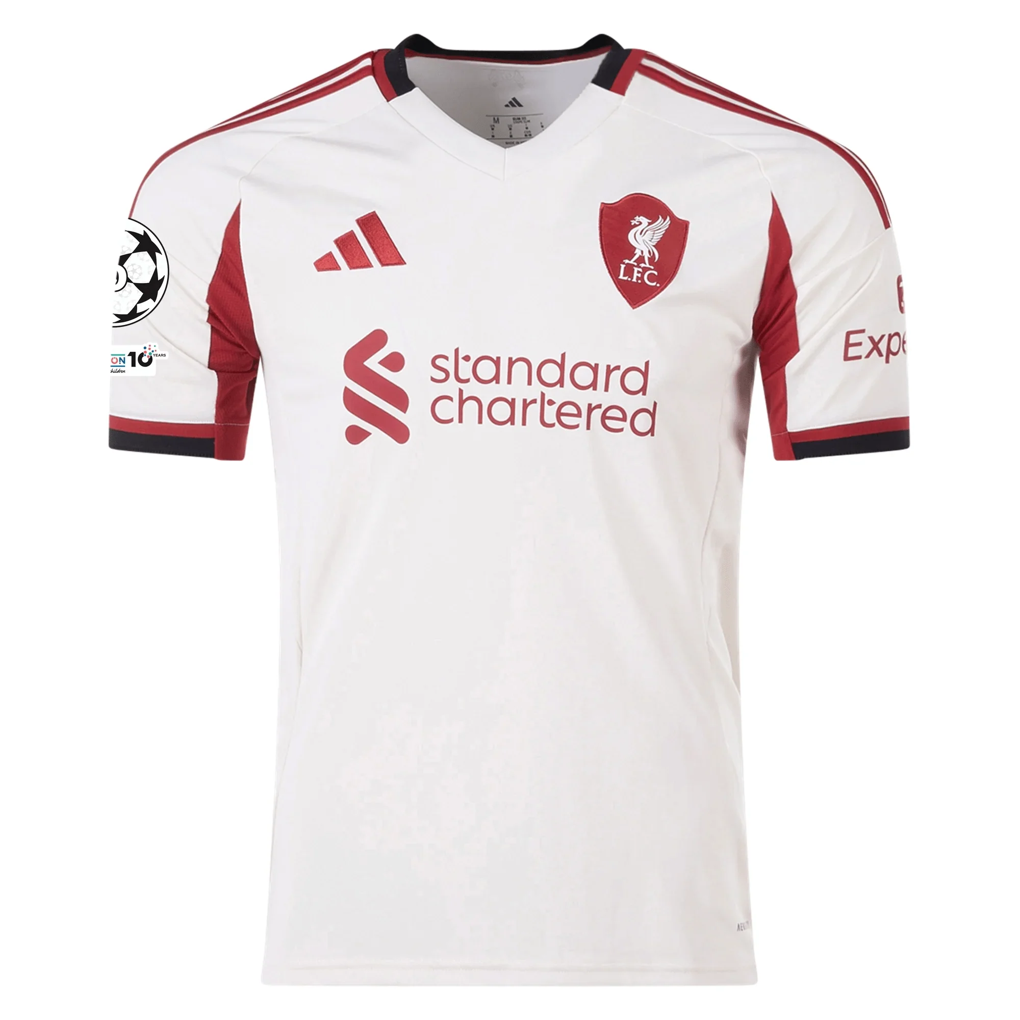 adidas Men's Liverpool Ryan Gravenberch Away Jersey w/ Champions League Patches 25/26 (Wonder White) - Image 2