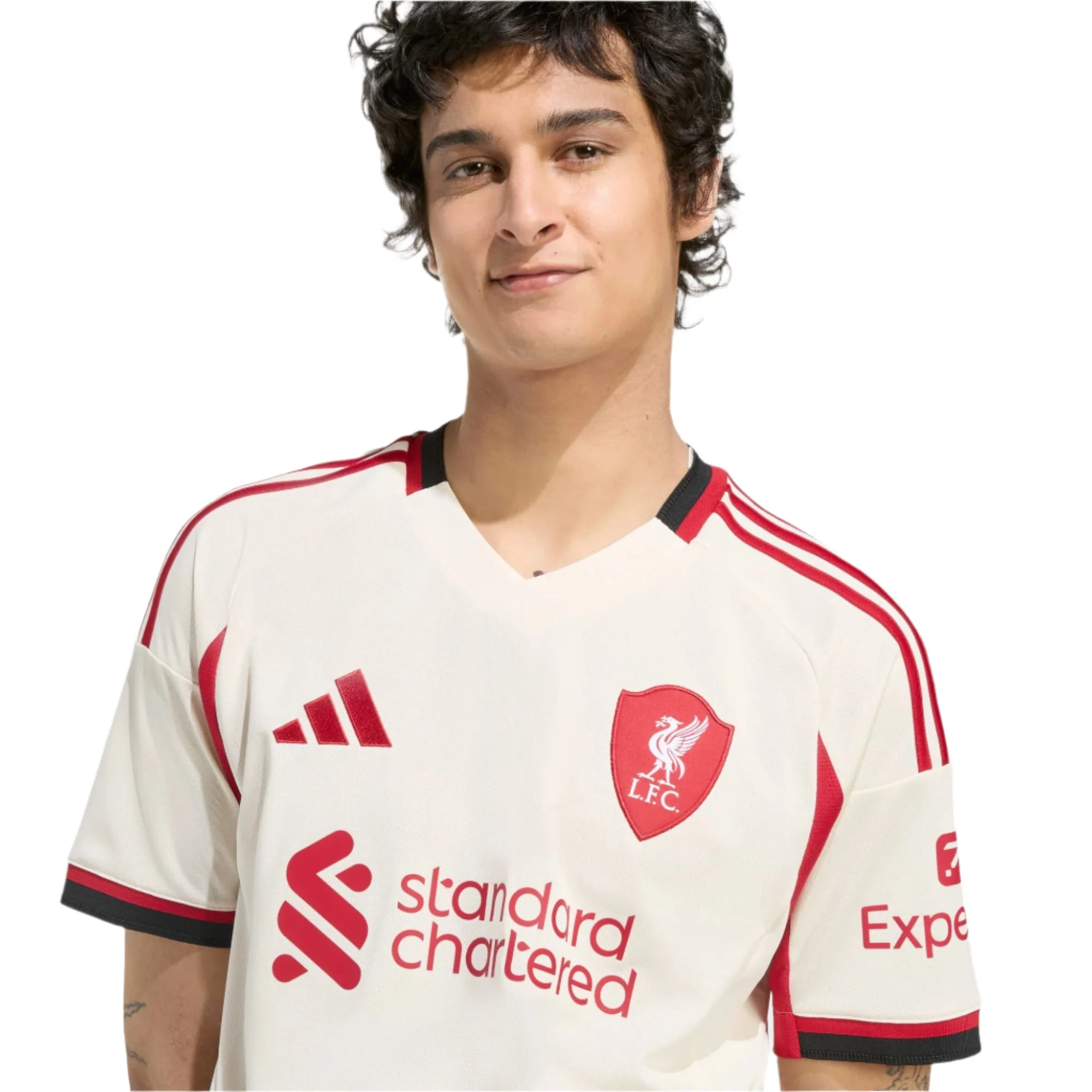 adidas Men's Liverpool Diogo Jota Away Jersey w/ EPL Champions Patch 25/26 (Wonder White) - Image 5