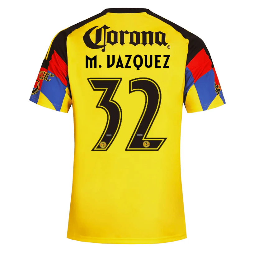 adidas Men's M. Vazquez Club America Home Jersey 25/26 (Yellow)