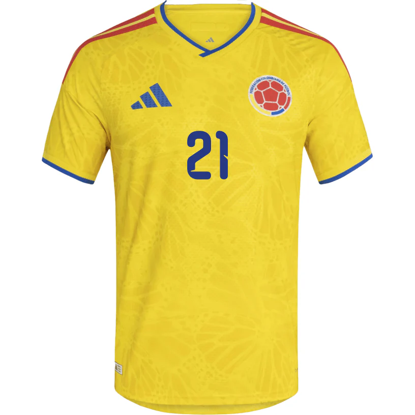 adidas Men's Munoz Colombia 2026 Authentic Home Jersey (Impact Yellow) - Image 2