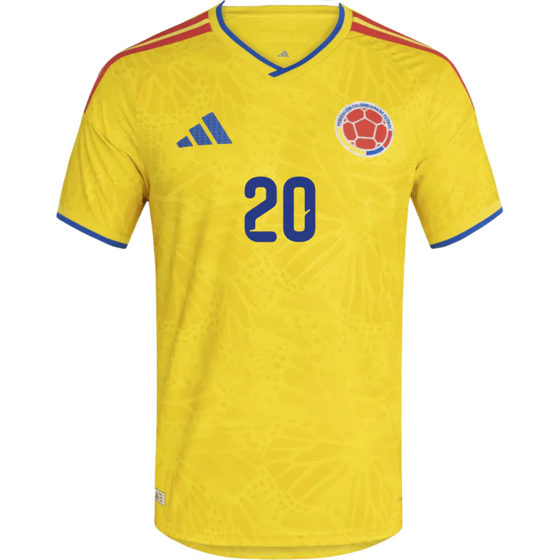 adidas Men's Quintero Colombia 2026 Authentic Home Jersey (Impact Yellow) - Image 2