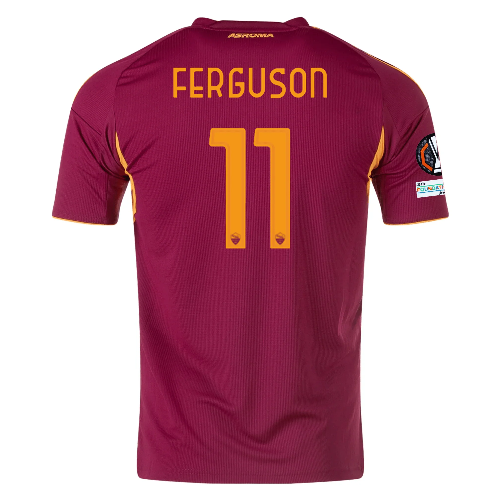 adidas Men's Roma Evan Ferguson Home Jersey w/ Europa League Patches 25/26 (Burgundy)
