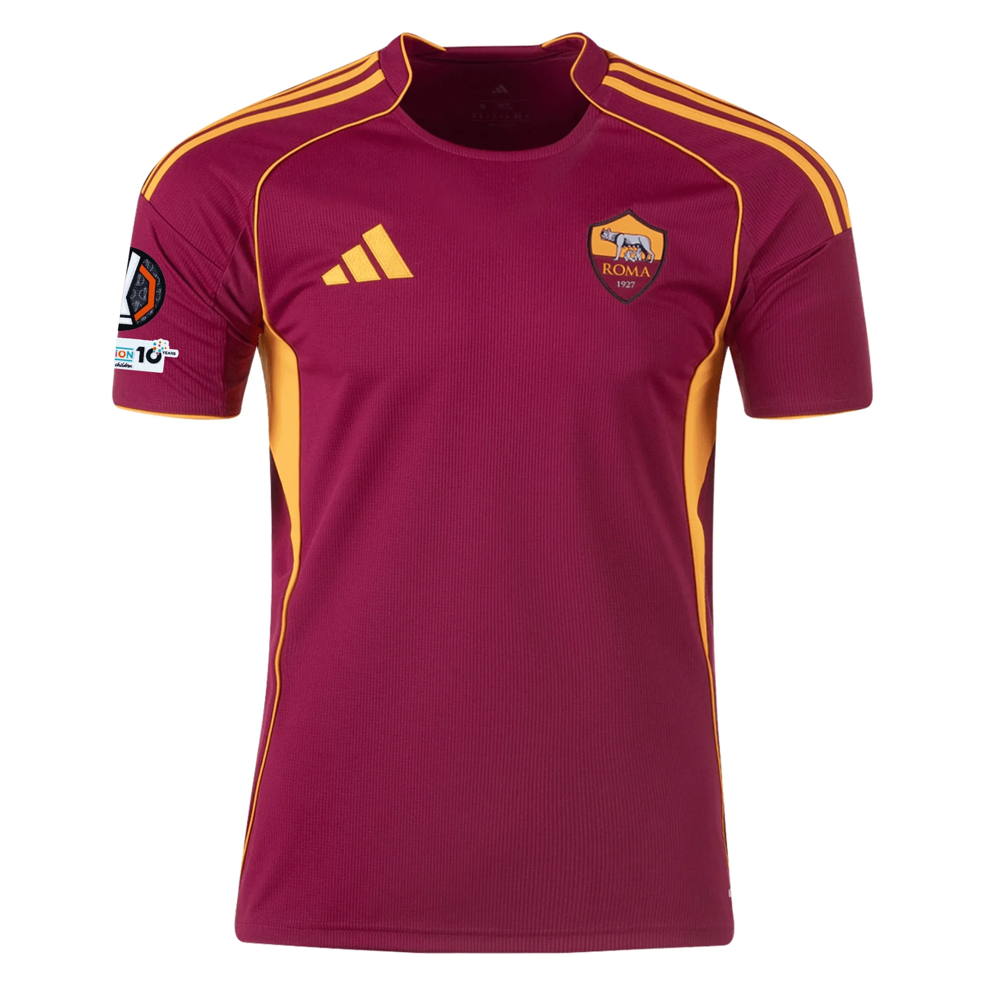 adidas Men's Roma Devyne Rensch Home Jersey w/ Europa League Patches 25/26 (Burgundy) - Image 2