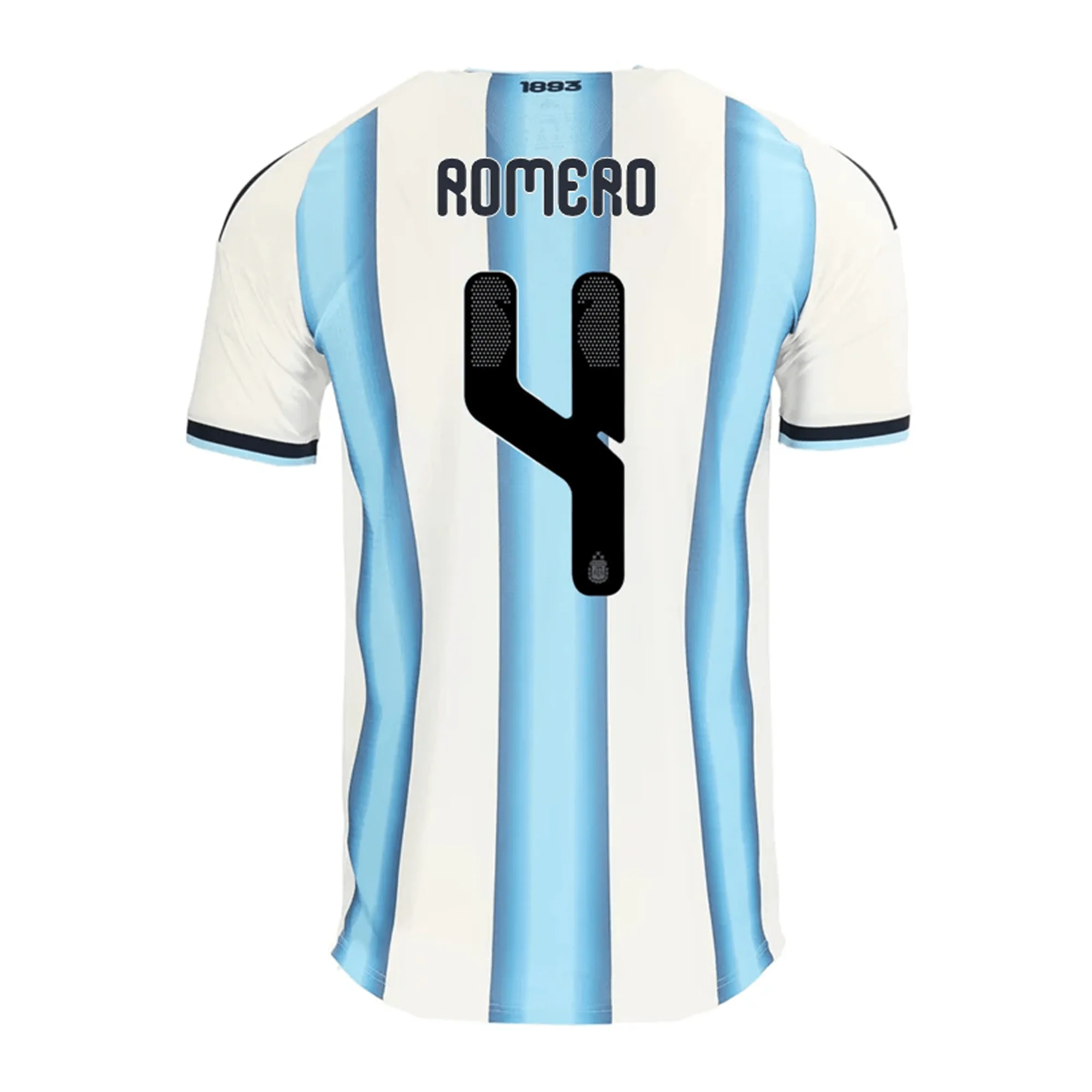 adidas Men's Romero Argentina Match Authentic Player 2026 Home Jersey (White/Icy Blue)