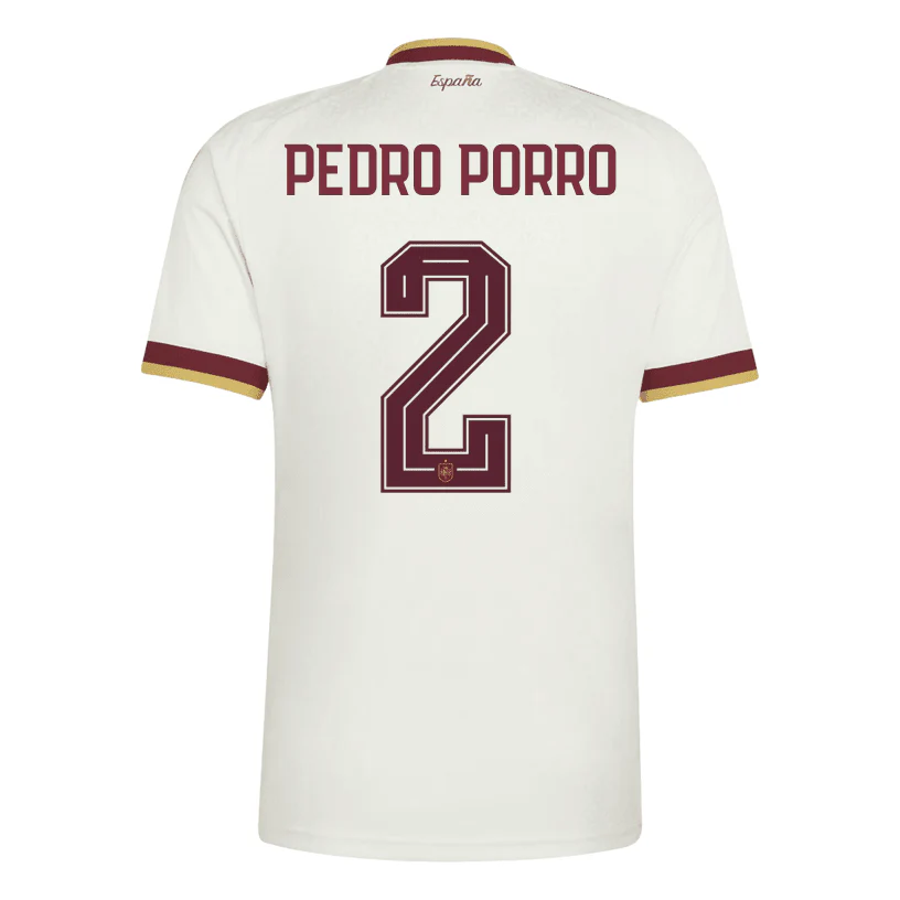 adidas Men's Spain Pedro Porro Away Stadium Jersey 2026 (White)