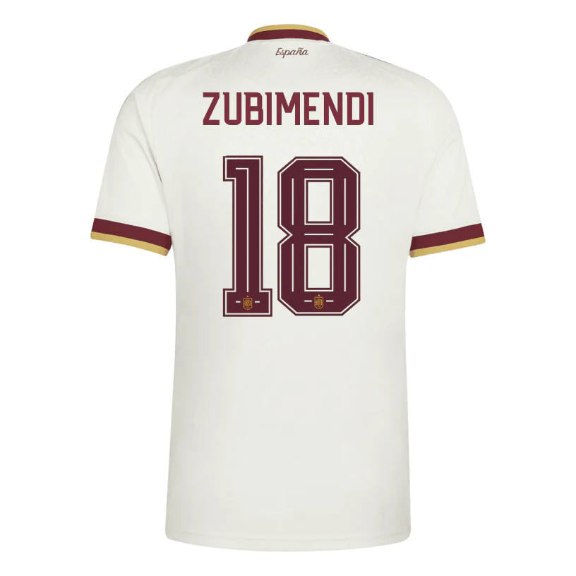 adidas Men's Spain Zubimendi Away Stadium Jersey 2026 (White)