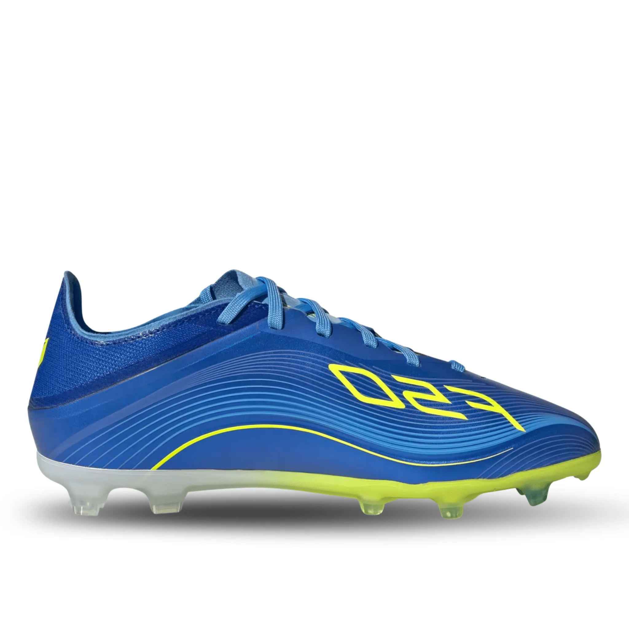 adidas Youth Messi F50 Elite Junior Firm Ground Soccer Cleats (Royal Blue/Solar Yellow) - Image 2