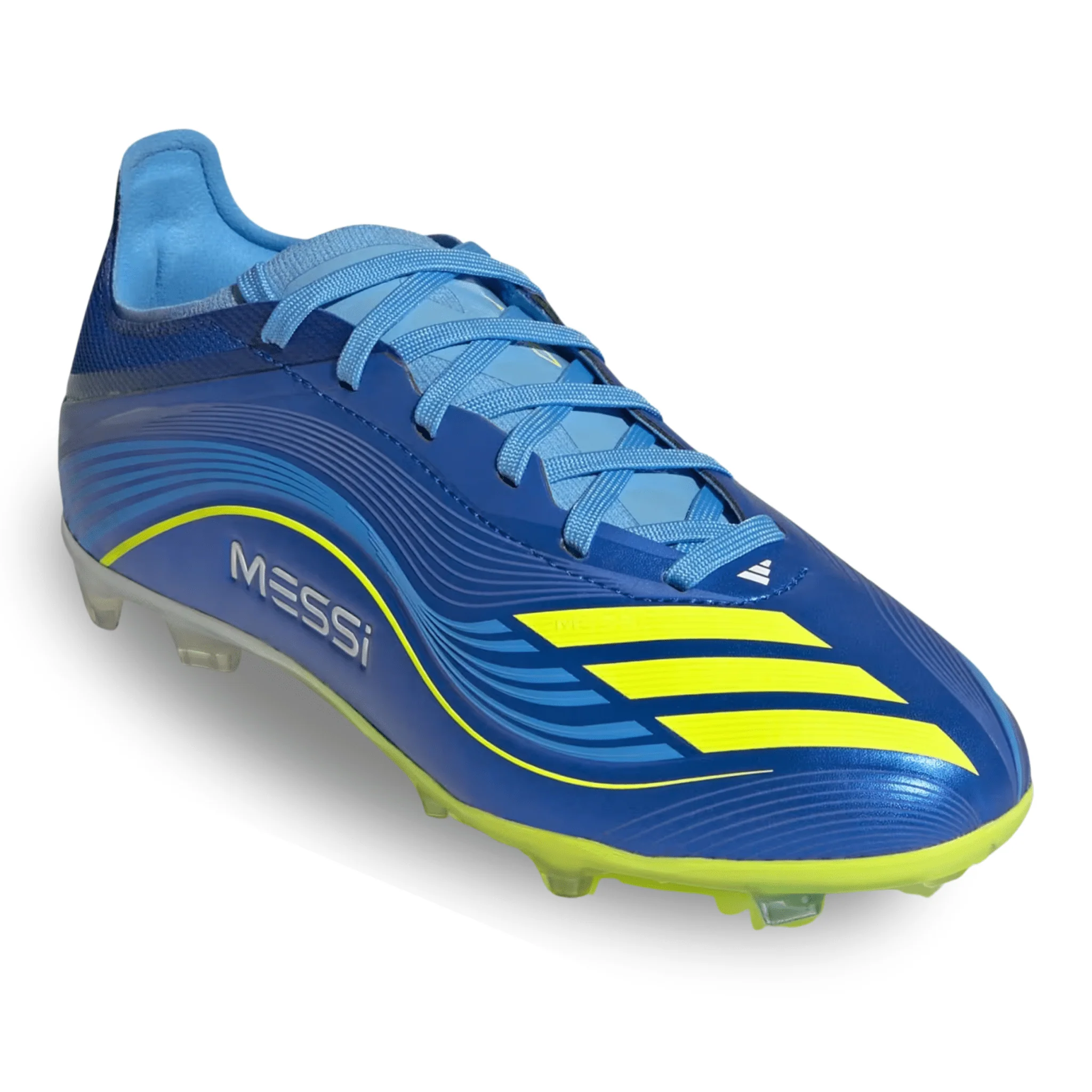 adidas Youth Messi F50 Elite Junior Firm Ground Soccer Cleats (Royal Blue/Solar Yellow) - Image 3