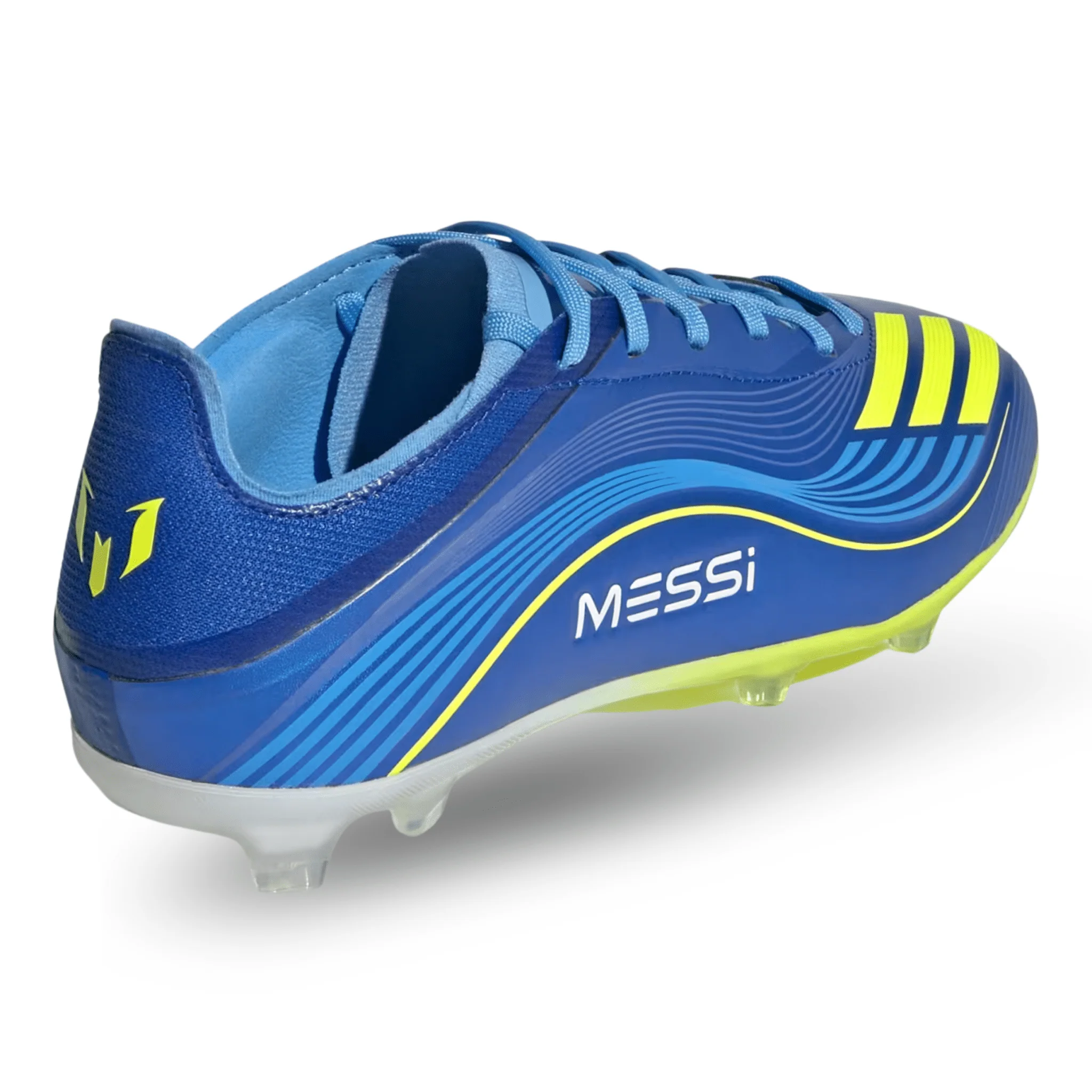 adidas Youth Messi F50 Elite Junior Firm Ground Soccer Cleats (Royal Blue/Solar Yellow) - Image 4